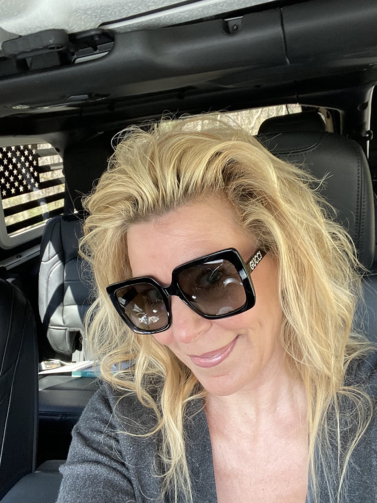 GUCCI Women's GG0418S Sunglasses, Black-Black-Grey, 54, Black-black-grey, 54 customer photo 2