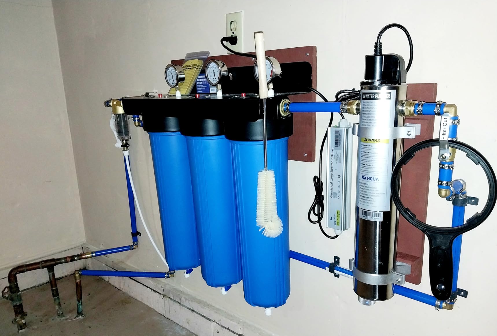 HQUA-TWS-12 Ultraviolet Water Purifier Filter for Whole House Water Purification, 12GPM 120V, 1 Extra UV Lamp + 1 Extra Quartz Sleeve customer photo 2