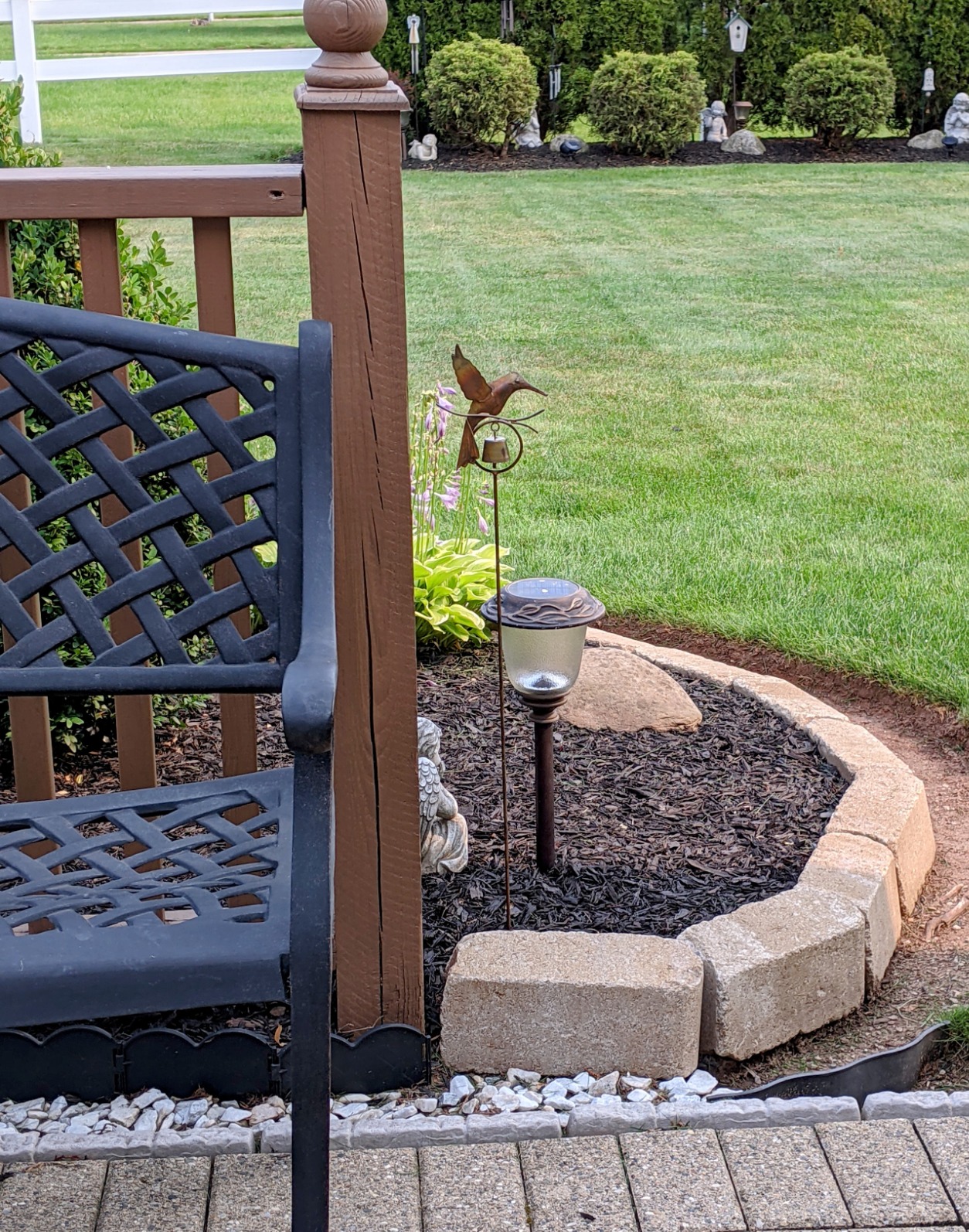 Ancient Graffiti Hummingbird with Bell Garden Stake, Flamed Copper Colored customer photo 1