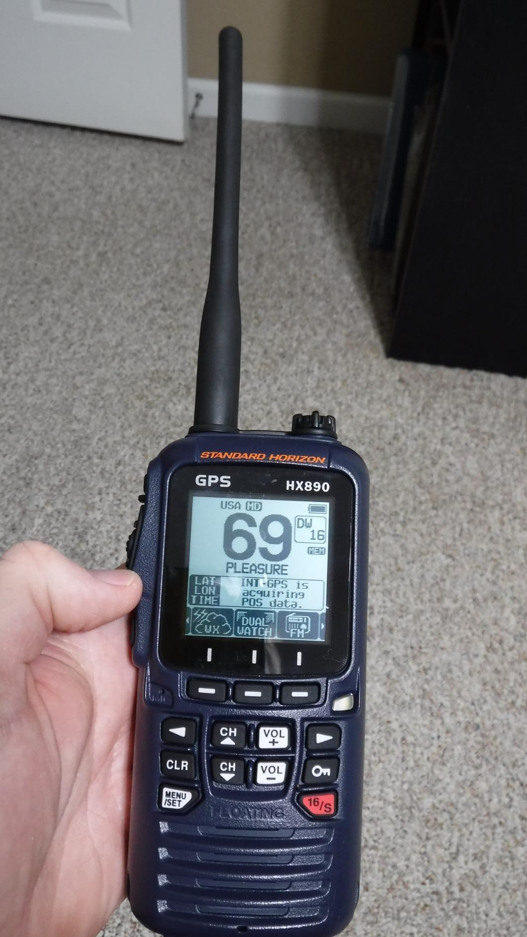 Standard Horizon HX890 Handheld VHF Navy Blue - Floating 6 Watt Class H DSC Two Way Radio with Built-in GPS customer photo 1