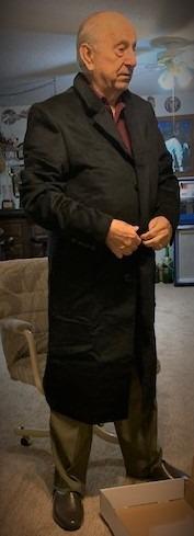 Men Henry Cashmere Wool Blend Single Breasted Long Walking Coat customer photo 1