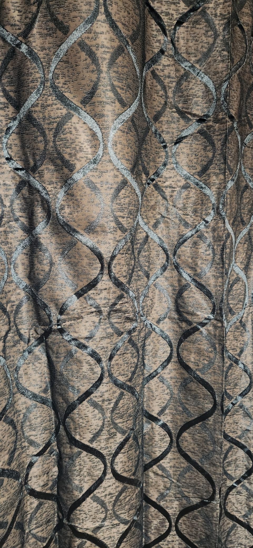 HLC.ME Versailles Lattice Flocked 100% Complete Blackout Thermal Insulated Window Curtain Grommet Panels - Energy Savings & Soundproof, For Living Room & Bedroom, Set of 2 (50 x 84 inches Long, White) customer photo 2