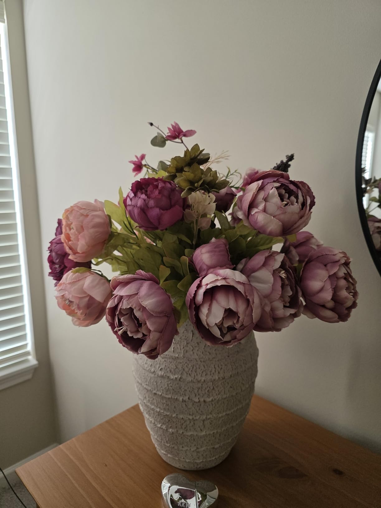 FiveSeasonStuff Rustic Brown, Beige & Green Artificial Peony Bouquets, 2 Silk Flower Bundles with Hydrangeas for Wedding & Dining Table Centerpieces, Living Room & Home Decor customer photo 2