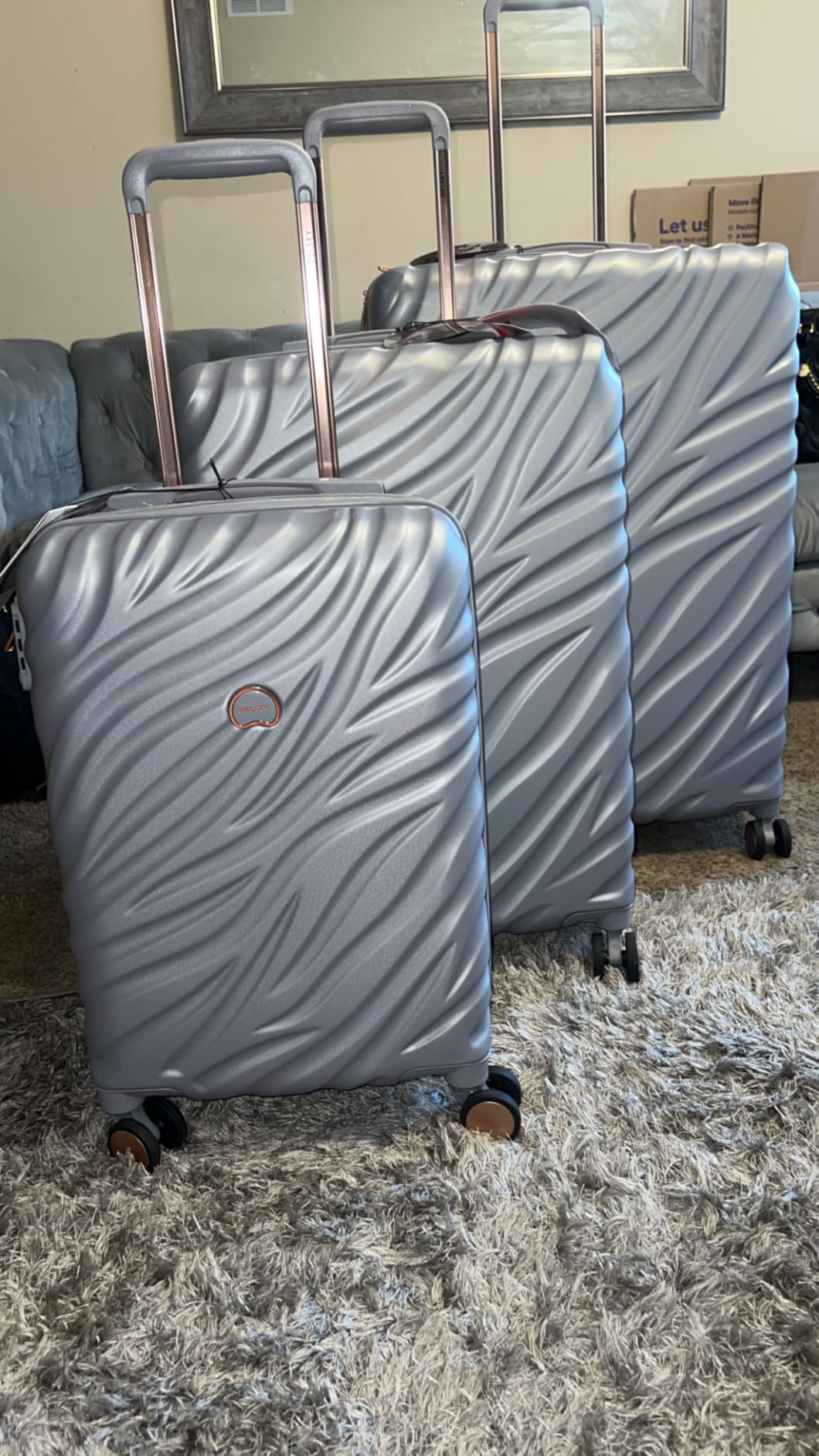 DELSEY Paris Alexis Hardside 3-Piece Set, Expandable Luggage with 4 Spinner Wheels, Lightweight Suitcase, 21