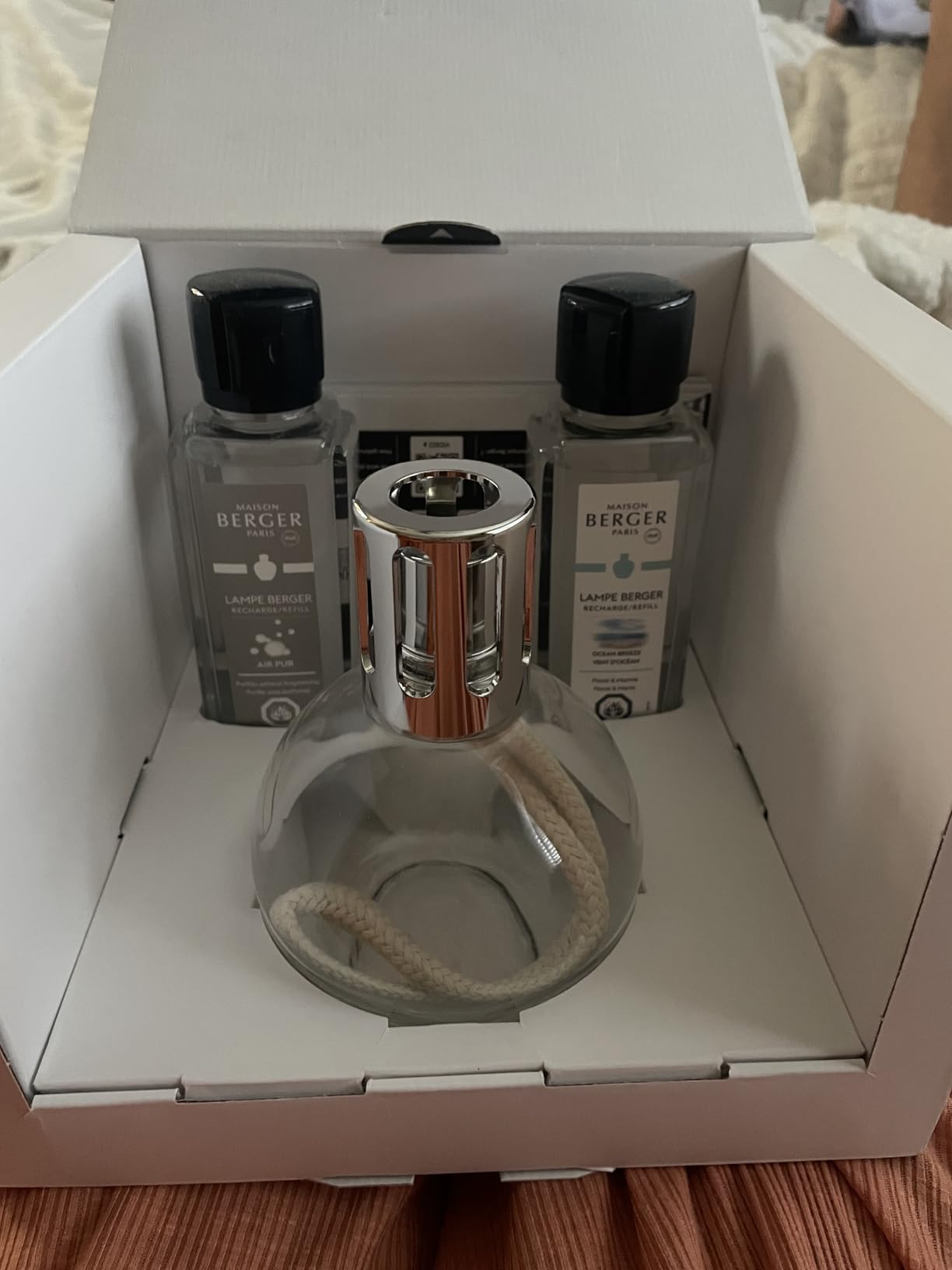 Set - Lampe Berger Starter Square Fragrance Diffuser with 2 Refills (Ocean Breeze & So Neutral) - Elegant French Air Purifier - Made in France - 2 × 250 mL (8.45 Fl Oz) customer photo 1
