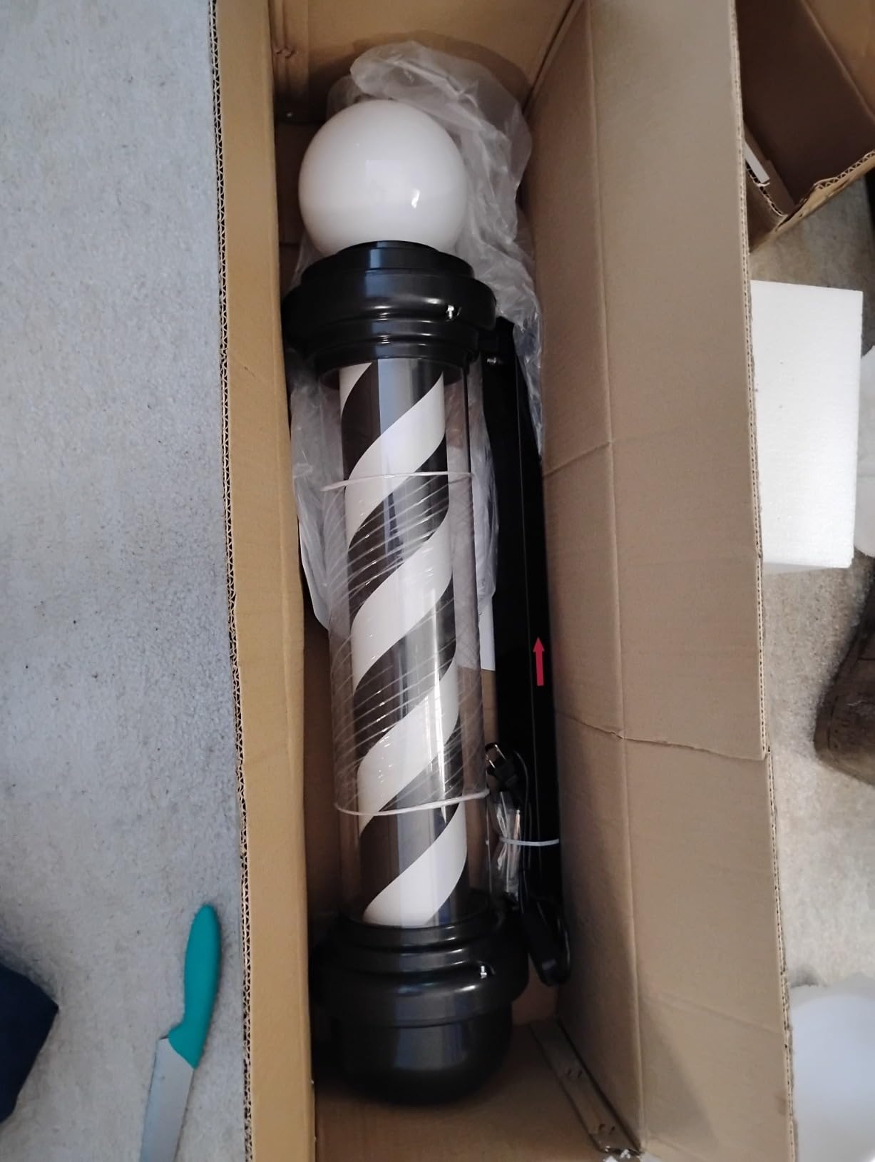 27'' Black White Barber Pole Light customer photo 1