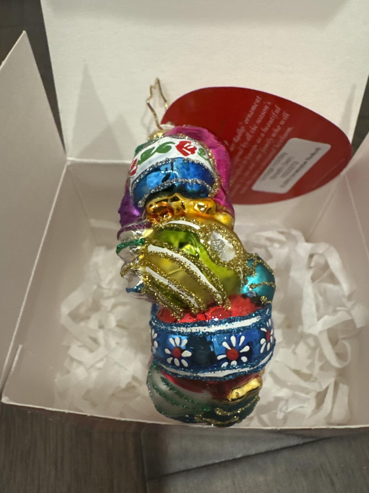 Hand-Crafted European Glass Christmas Tree Ornament Decoration, Joyful Wreath customer photo 1