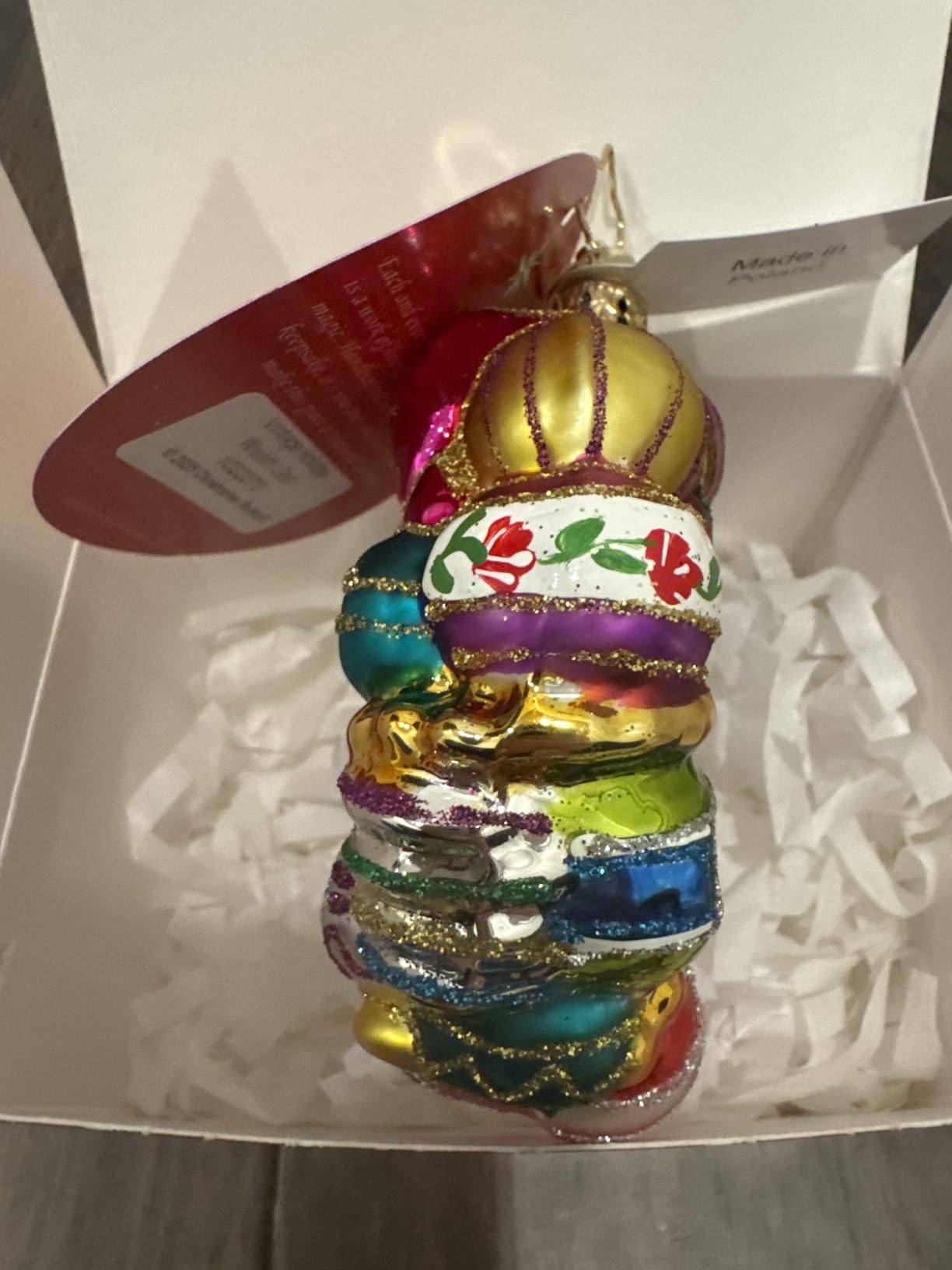 Hand-Crafted European Glass Christmas Tree Ornament Decoration, Joyful Wreath customer photo 2