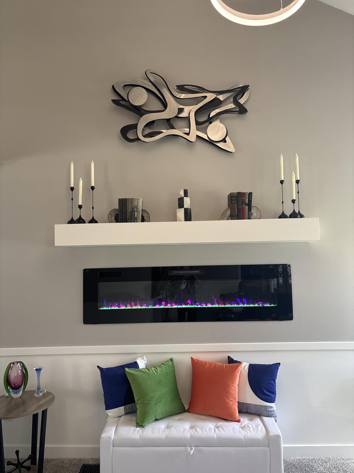 Touch of Class Rave Large Metal Wall Art - Metallic Artwork - Abstract Decor - Modern Contemporary Sculpture, 46 Inches Wide customer photo 1