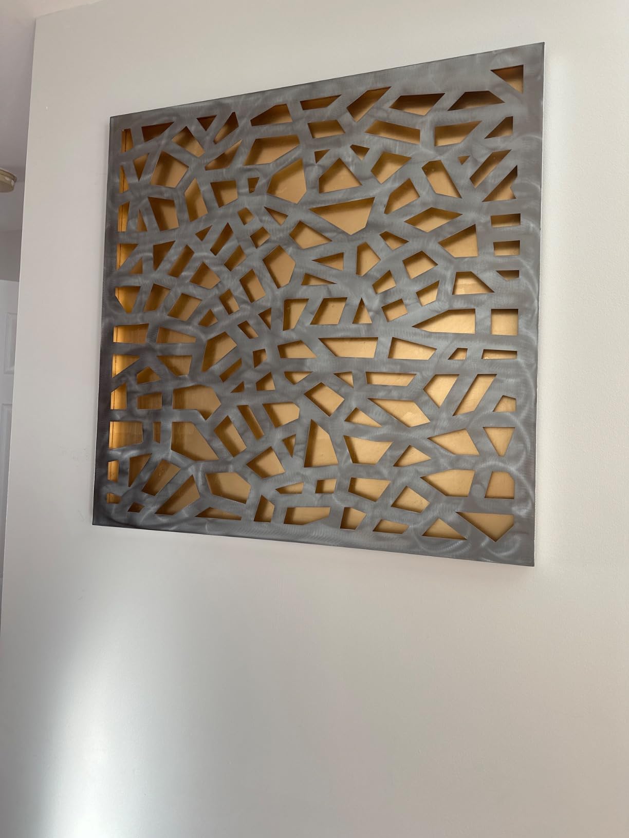 Empire Art Direct Gold Enigma Polished Steel Sculpture Abstract Wall Art with Gold Leaf, Ready to Hang, Living Room, Bedroom & Office (PSL-19308-3232) customer photo 1