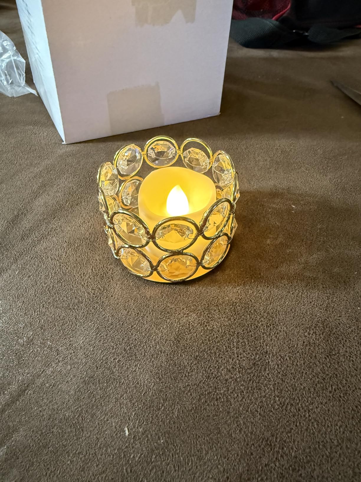 Gold Crystal Votive Candle Holders for Table Centerpiece, Small Bowl/Ball Tealight Candle Lantern for Thanksgiving Wedding Table Decoration (4pcs) customer photo 1
