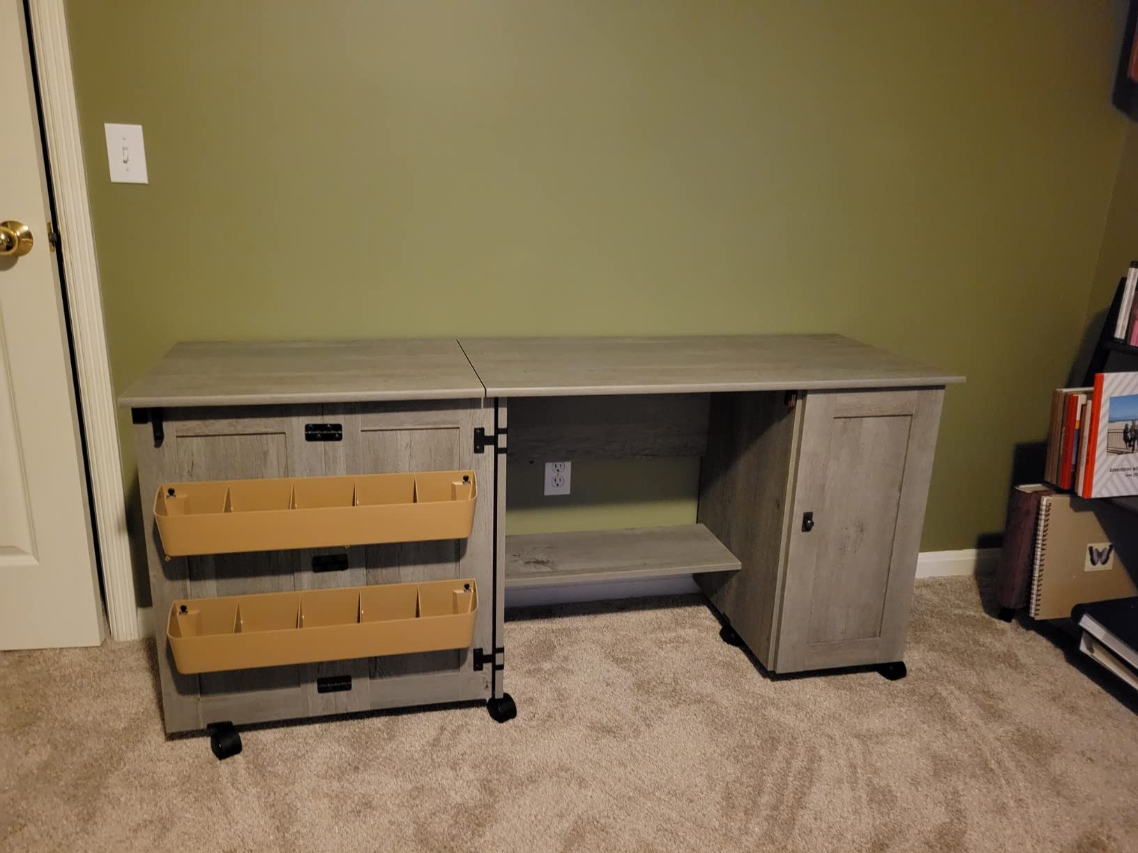 Sauder Miscellaneous Storage Sewing/Craft Cart/ Pantry cabinets, Vintage Oak finish customer photo 2