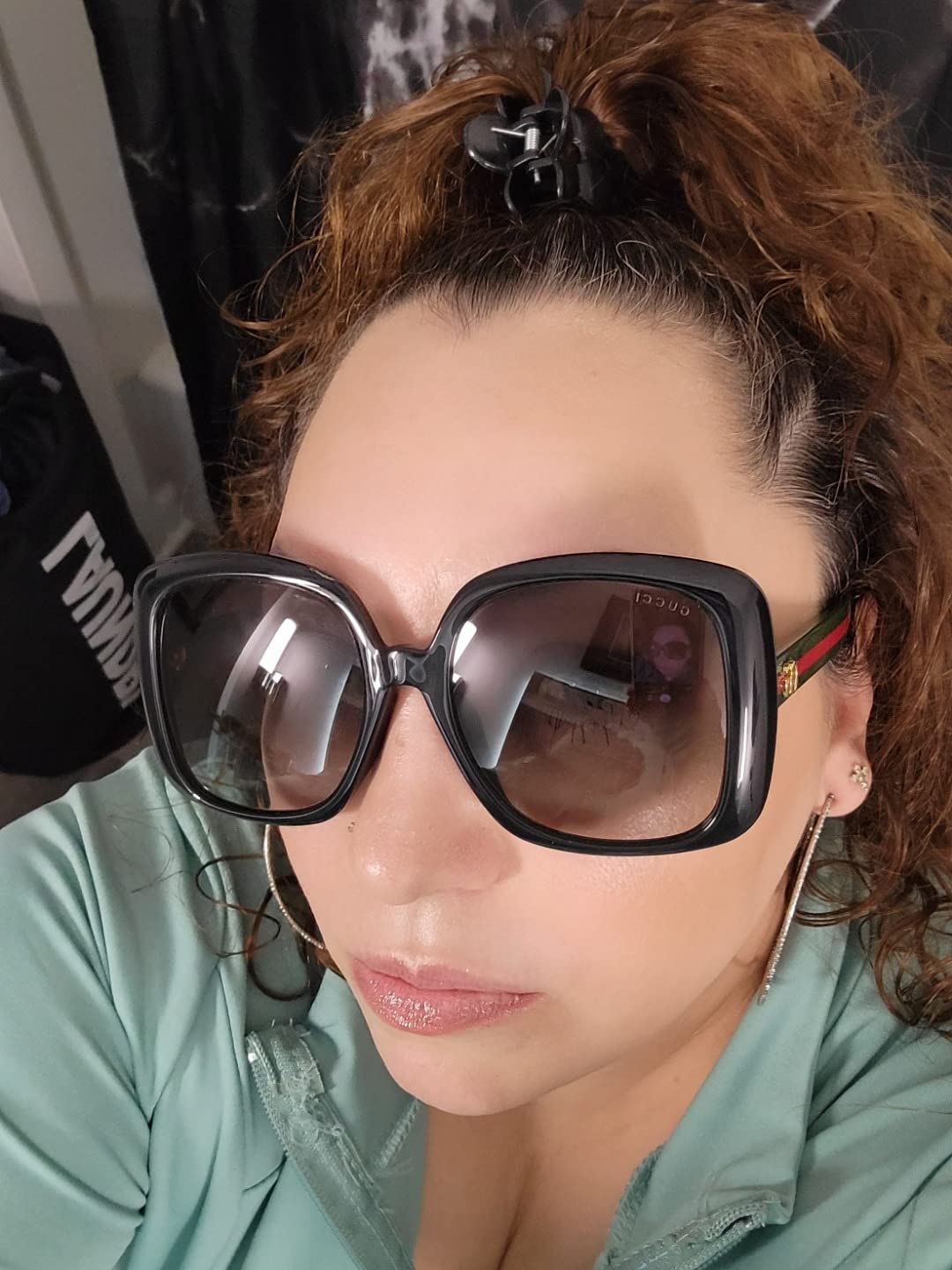 Gucci Sunglasses GG 0714 SA Black/Grey Green customer photo 1