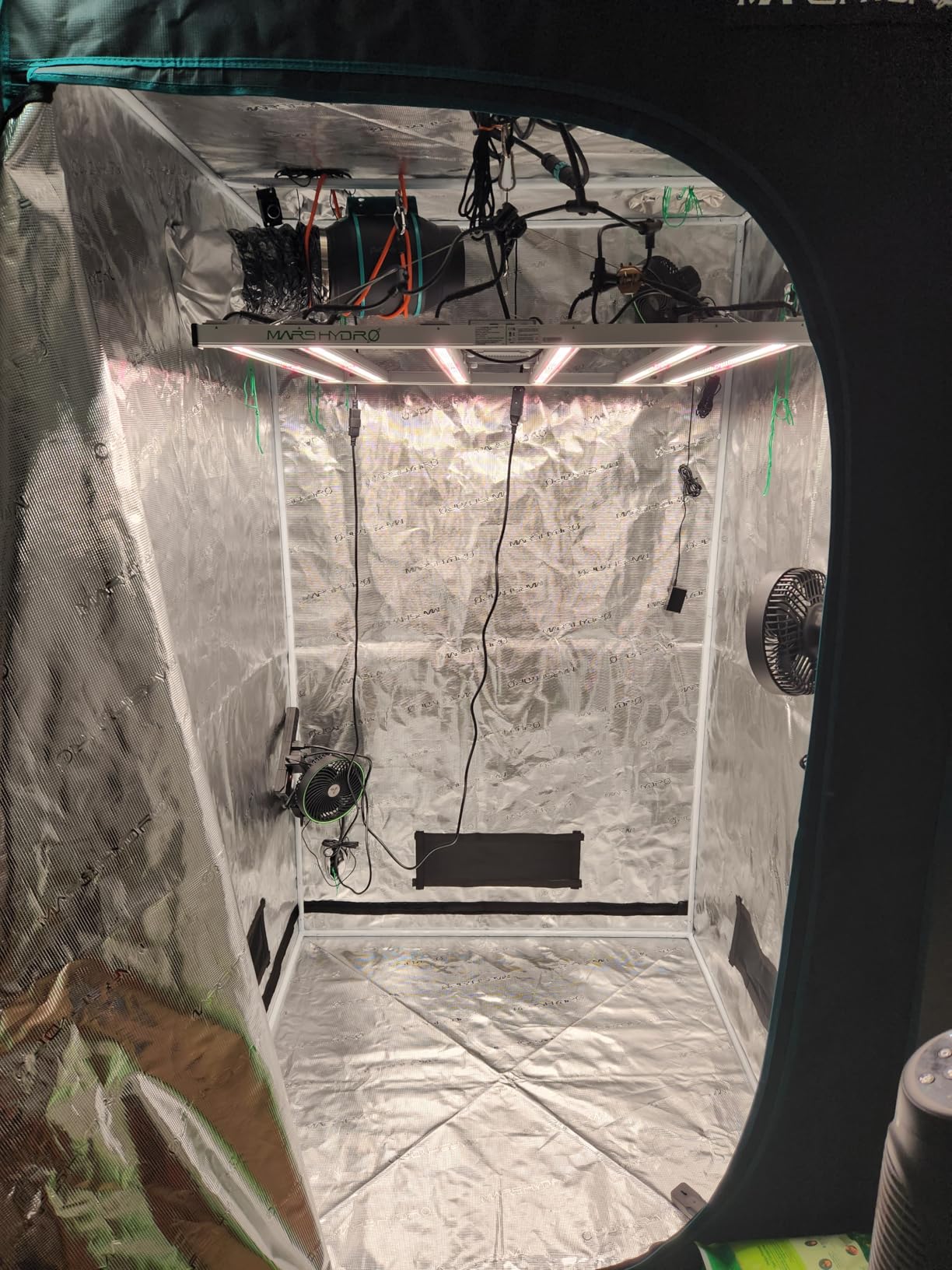 MARS HYDRO 4x4 Grow Tent Kit Complete System, 300W TSW2000 Full Coverage Dimmable Light, 48