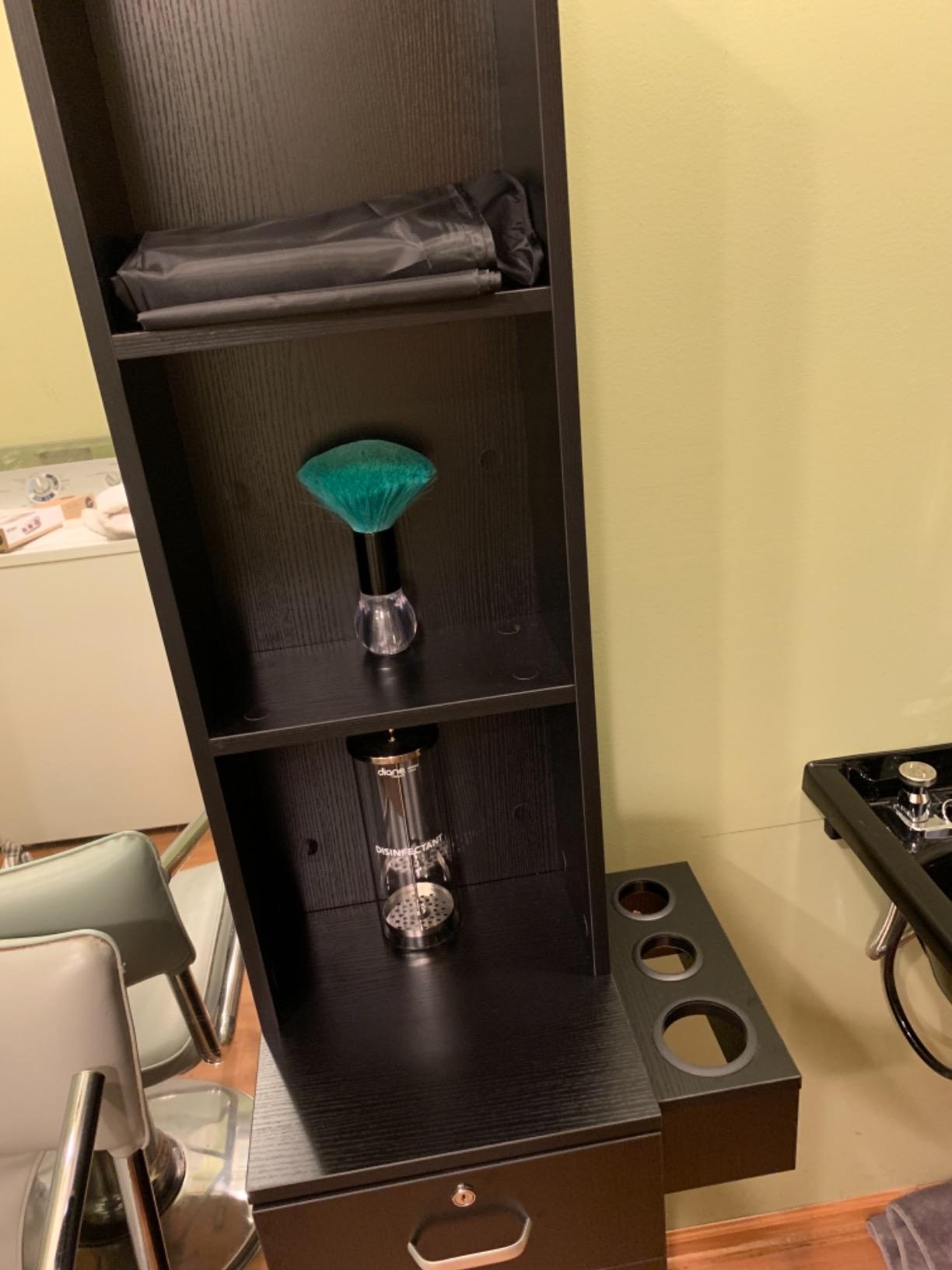 BarberPub Wall Mount Barber Station Hair Styling Drawer Storage Beauty Salon Spa Equipment 3208 (Black) customer photo 1