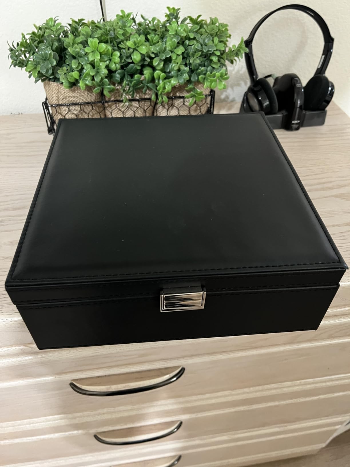 ProCase Jewelry Box for Women, 2 Layers Large Leather Jewelry Organizer Storage Case with Removable Pad for Earrings - Black customer photo 1