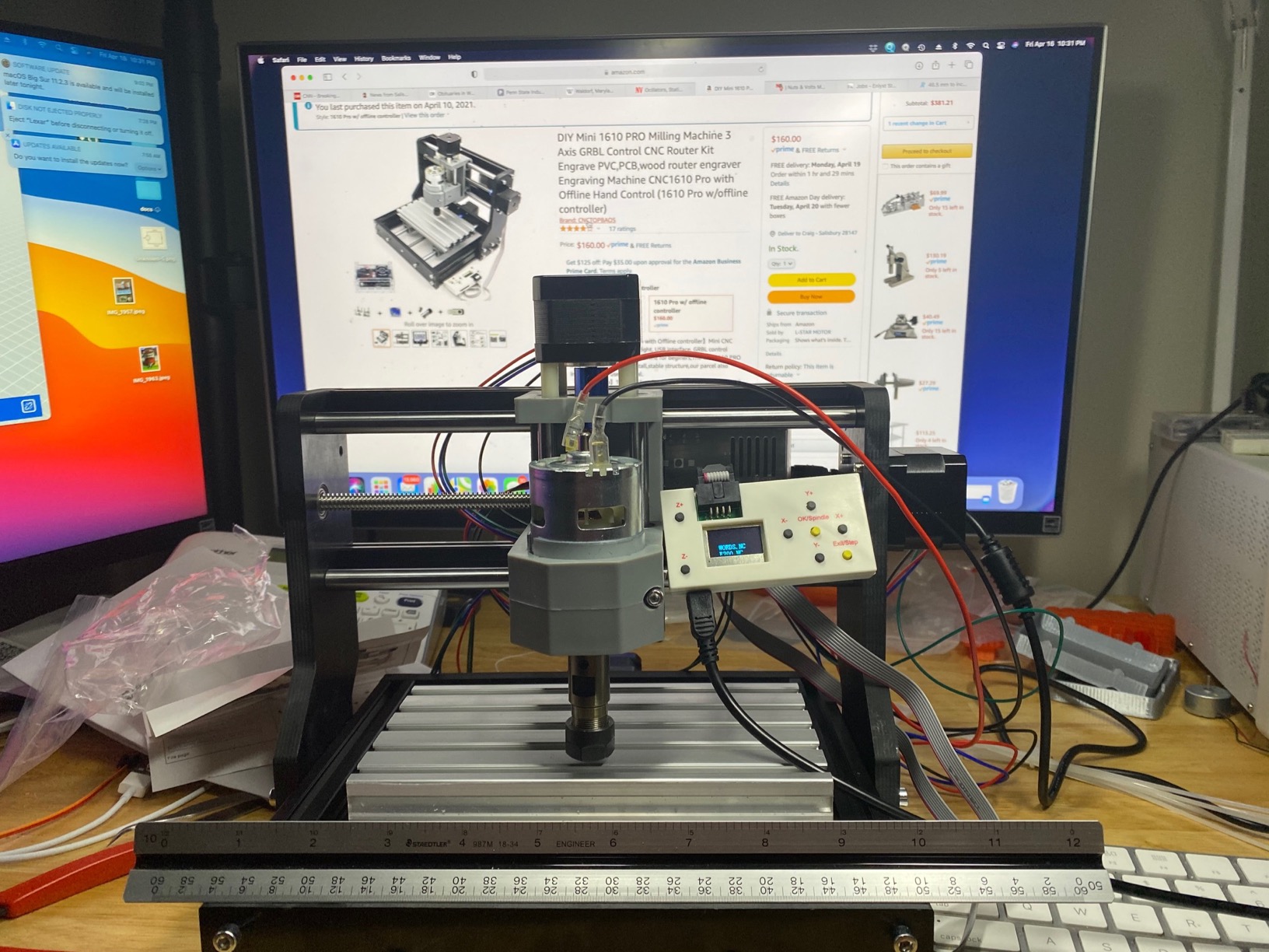 CNCTOPBAOS 1610 PRO Mini CNC Router Kit, 3 Axis Desktop GRBL Control DIY Engraver Engraving Machine, Carving Engraving on Acrylic, PVC, PCB, Plastic, Wood Cutting Milling Machine customer photo 1