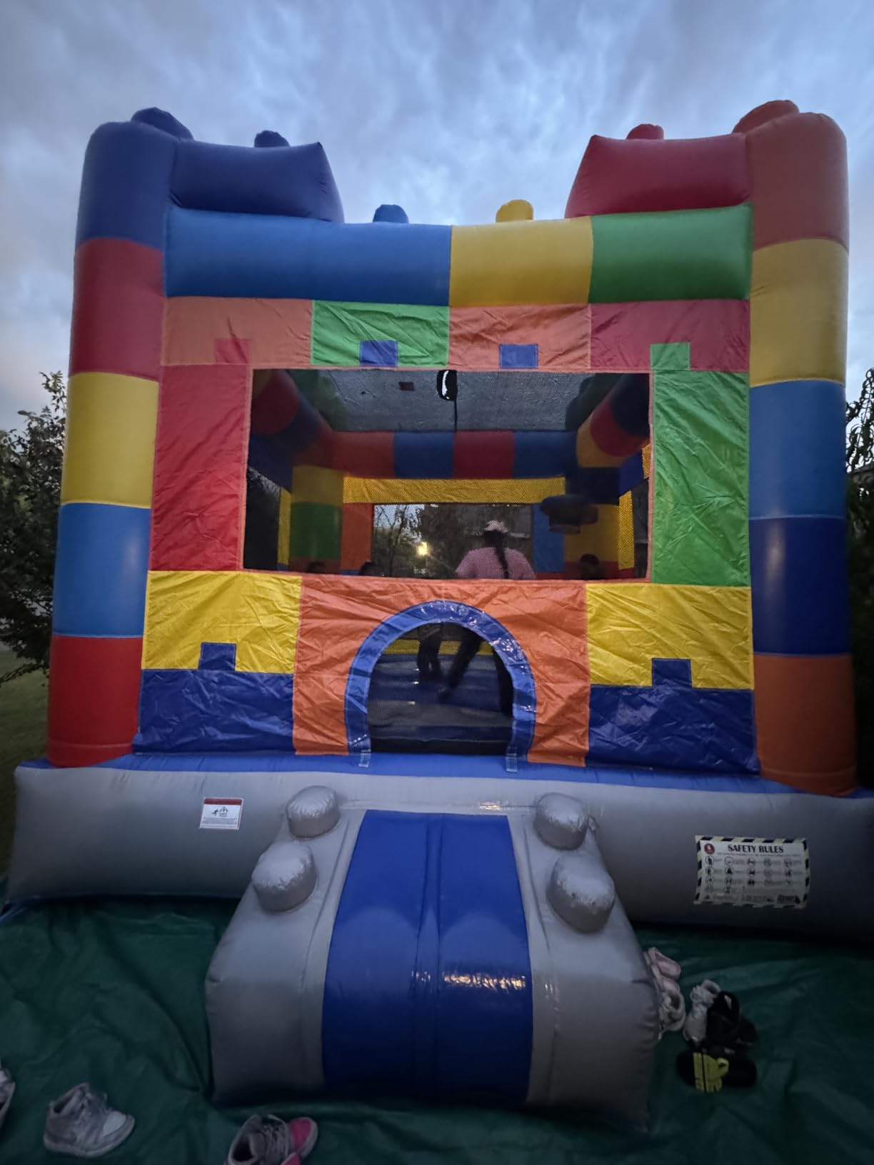 HeroKiddo 13'x13' Commercial Bounce House with Blower & Basketball Hoop; Durable 15'Tall Vinyl Bouncy Castle customer photo 2