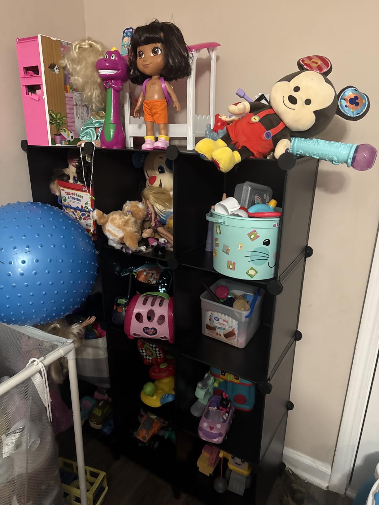 HOMIDEC Closet Organizers and Storage, 9 Cube Storage Organizer, Portable Closet Organizer Cubes Shelves for Clothes, Bedroom, Kids Room, Bathroom, Wardrobe, Garment Racks, Black customer photo 2