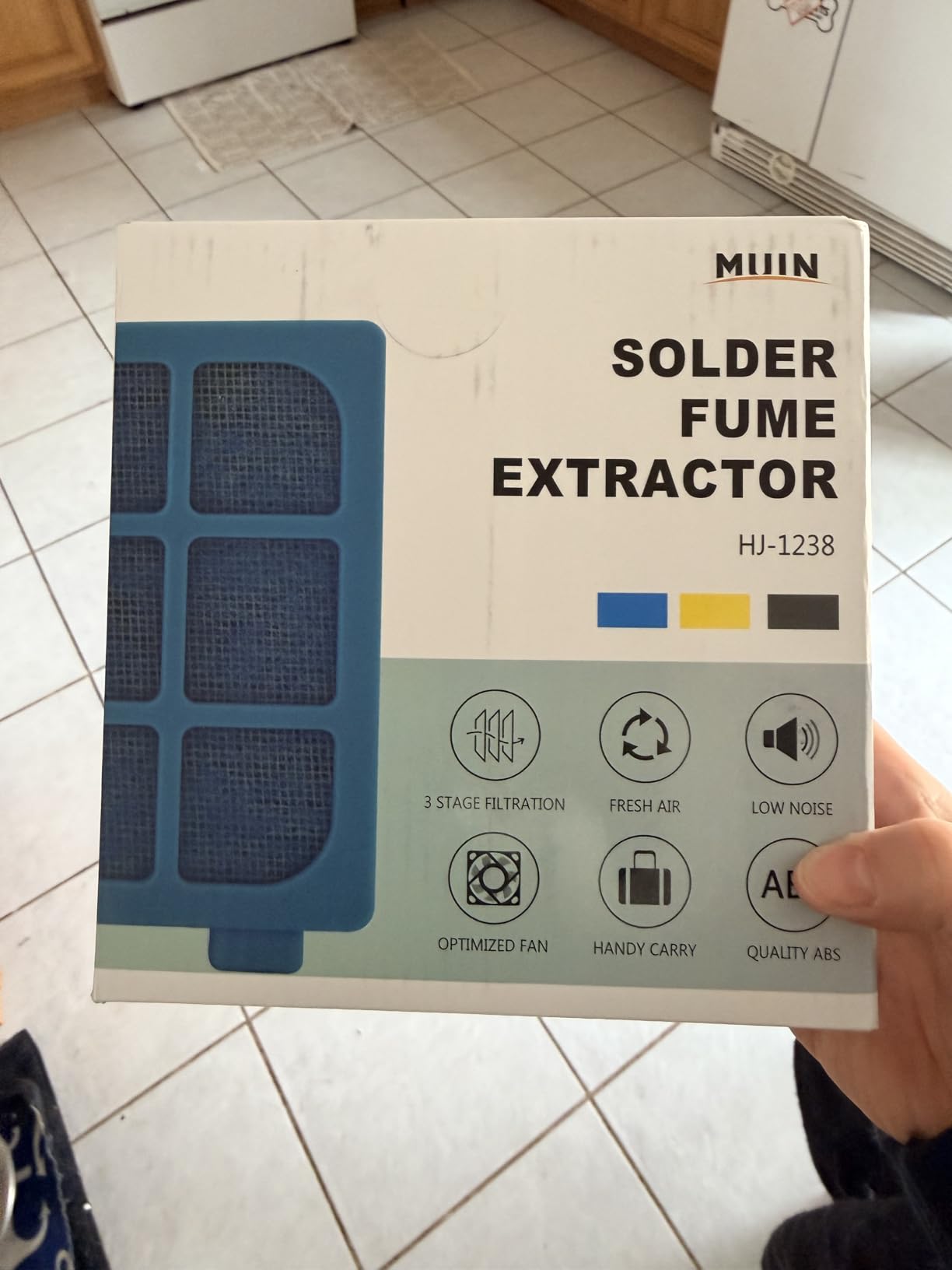 MUIN Solder Fume Extractor - 3 Stage Filtration Solder Smoke Absorber for Soldering and Wood Burning, Portable Soldering Fume Extractor Fan for Soldering Station (Black) customer photo 1