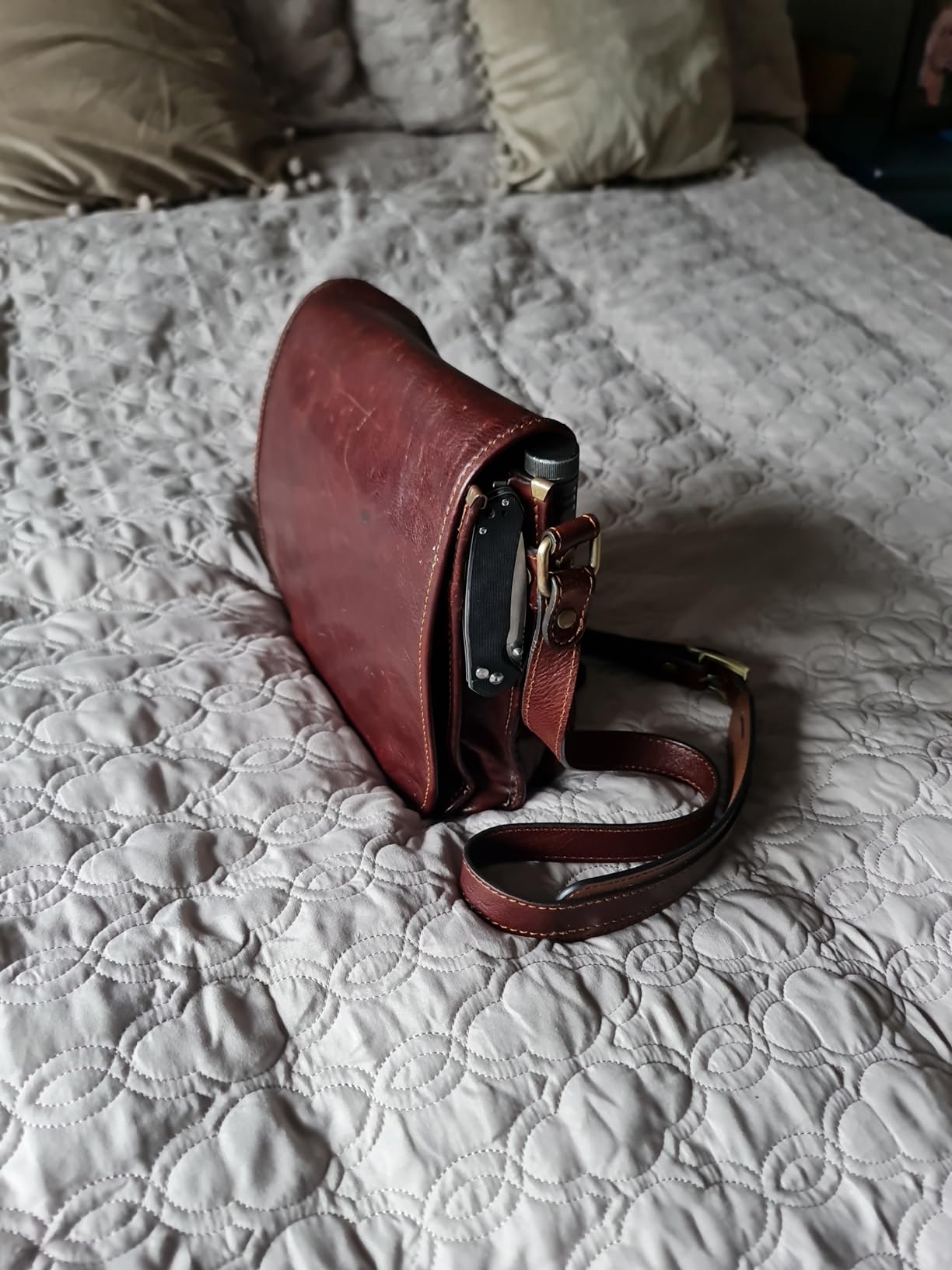 Time Resistance Italian Leather Messenger Bag for Men - Full Grain Leather Men's Crossbody Bag - Tablet Sized Shoulder Bag customer photo 1