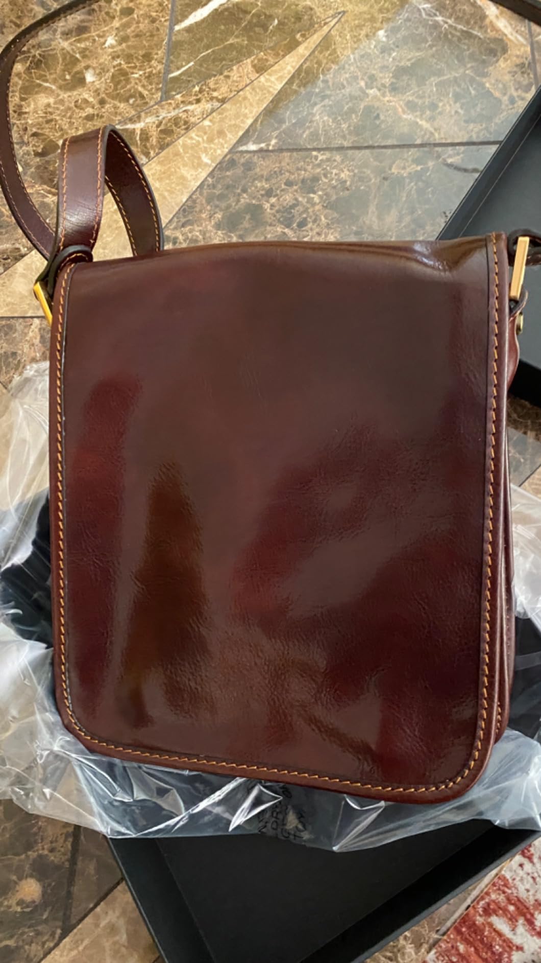 Time Resistance Italian Leather Messenger Bag for Men - Full Grain Leather Men's Crossbody Bag - Tablet Sized Shoulder Bag customer photo 2