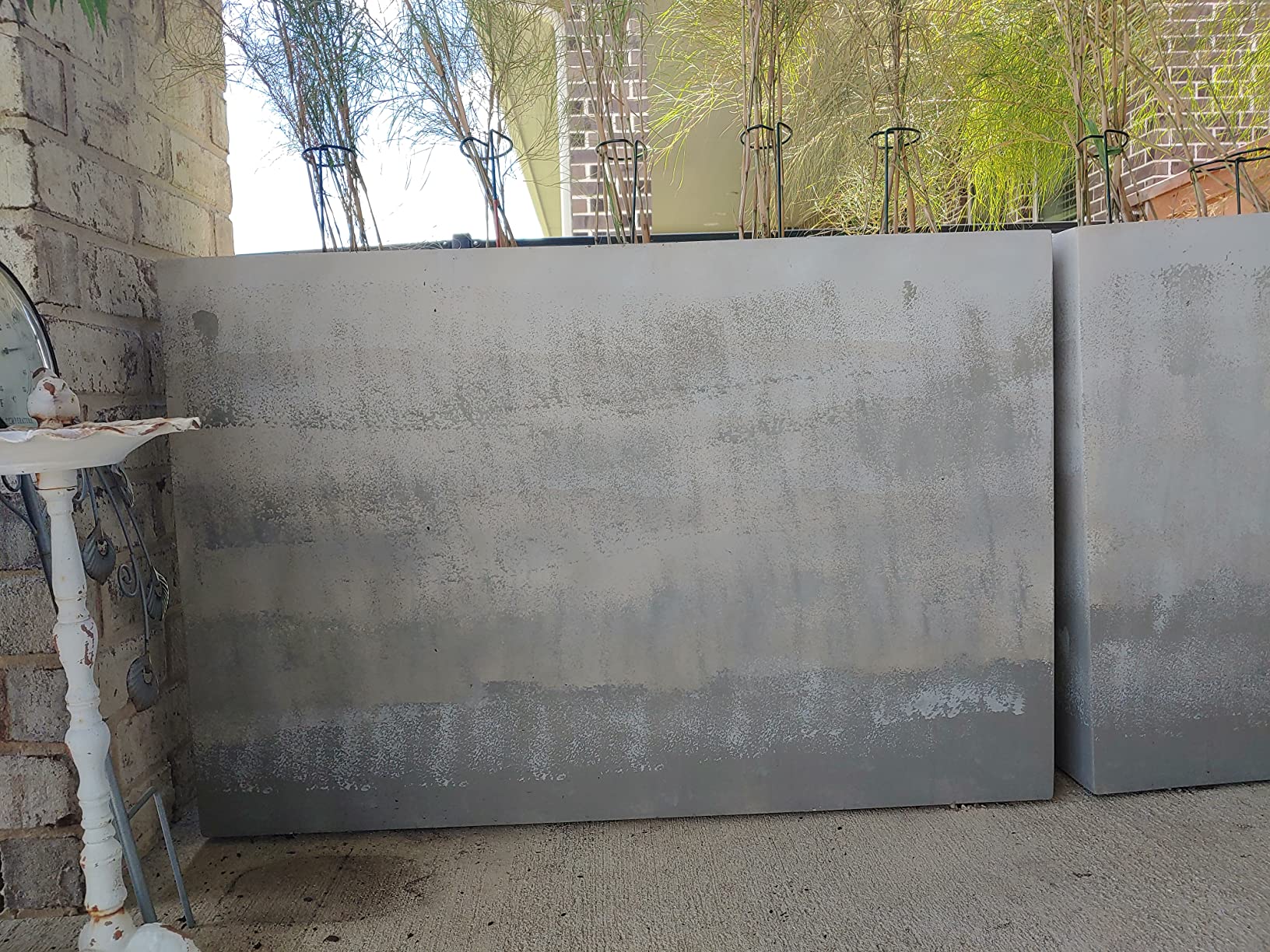 Gray Lightweight Fiberglass Tall Rectangular Planter Box - 36 inches - Outdoor Planter - 36L x 10W x 24H customer photo 1