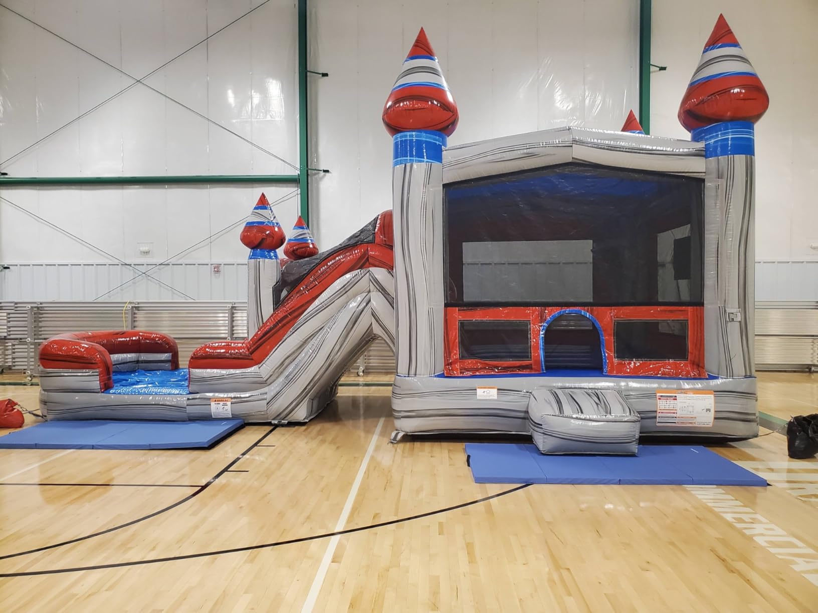 JumpOrange 13' x 31' x 15' Melting Arctic Bounce House with Dual Lane Slide; 15oz Commercial Grade PVC Vinyl, with Basketball Hoop and Blower for Kids and Adults, Rental Use, Indoor & Outdoor Play customer photo 1