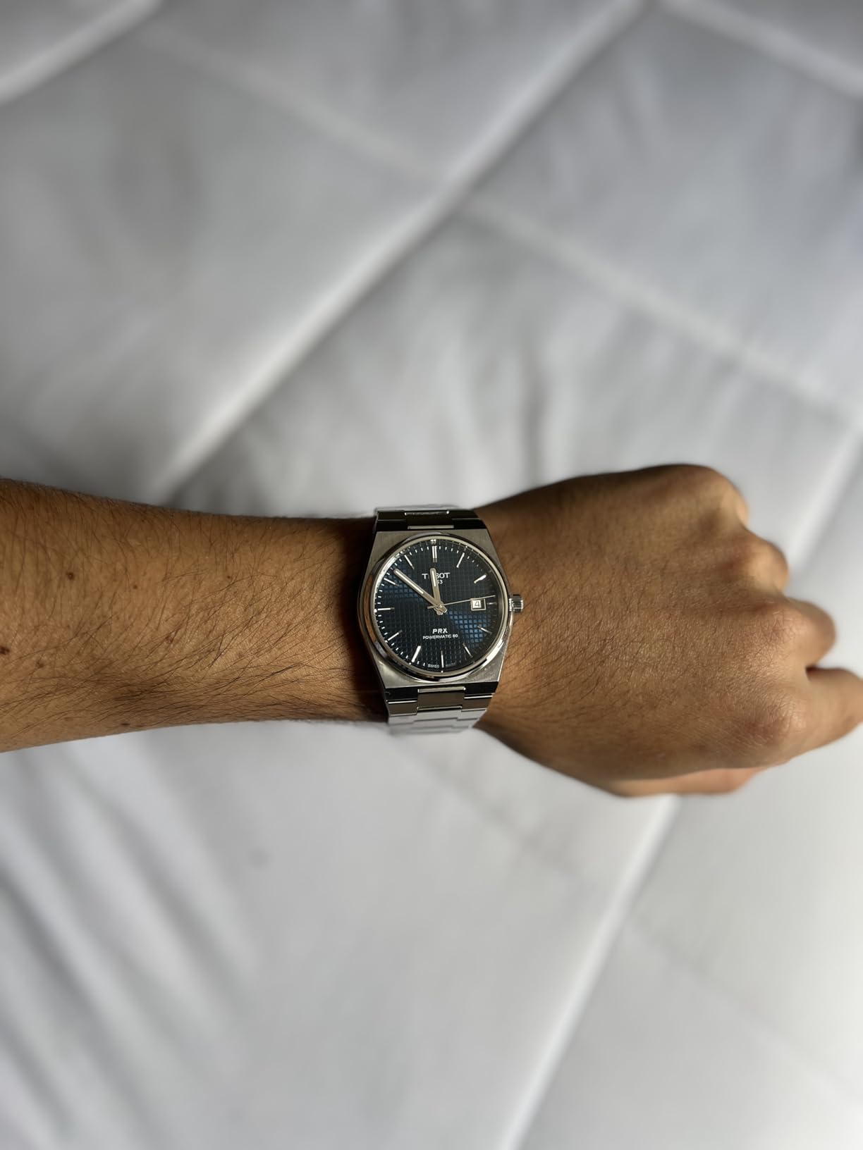 Tissot PRX Swiss Automatic Watch for Men, Blue Dial, Stainless Steel, 40 mm Case, T1374071104100 customer photo 1