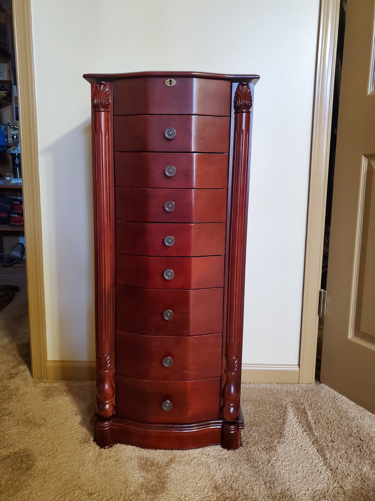 Hives and Honey Florence Jewelry Armoire - Jewelry Storage Organizer with 8 Felt-Lined Drawers, Vanity Mirror, Ring Rolls, Tangle-Free Necklace Hooks, Locking Lid customer photo 1