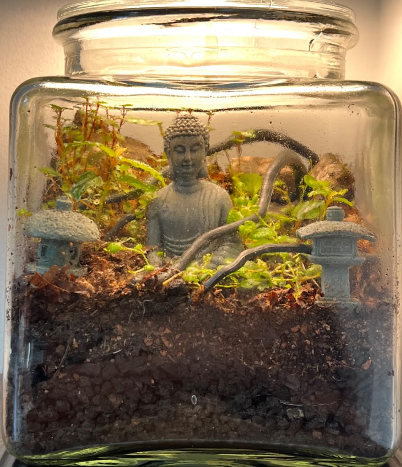 Buddha Statue and 2 Japanese Lantern Pagoda Statues - Zen Garden Accessories for Home and Mini Meditation Decor customer photo 1