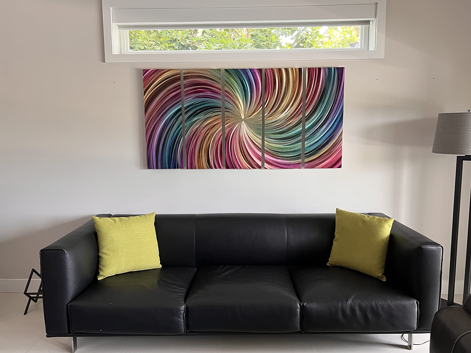 SYGALLERIER Silver Metal Wall Arts Hand Crafted Huge 3D Abstract Aluminum Artwork Modern Sculpture Contemporary Metallic Pictures for Living Room Bedroom Dinning Decor customer photo 2