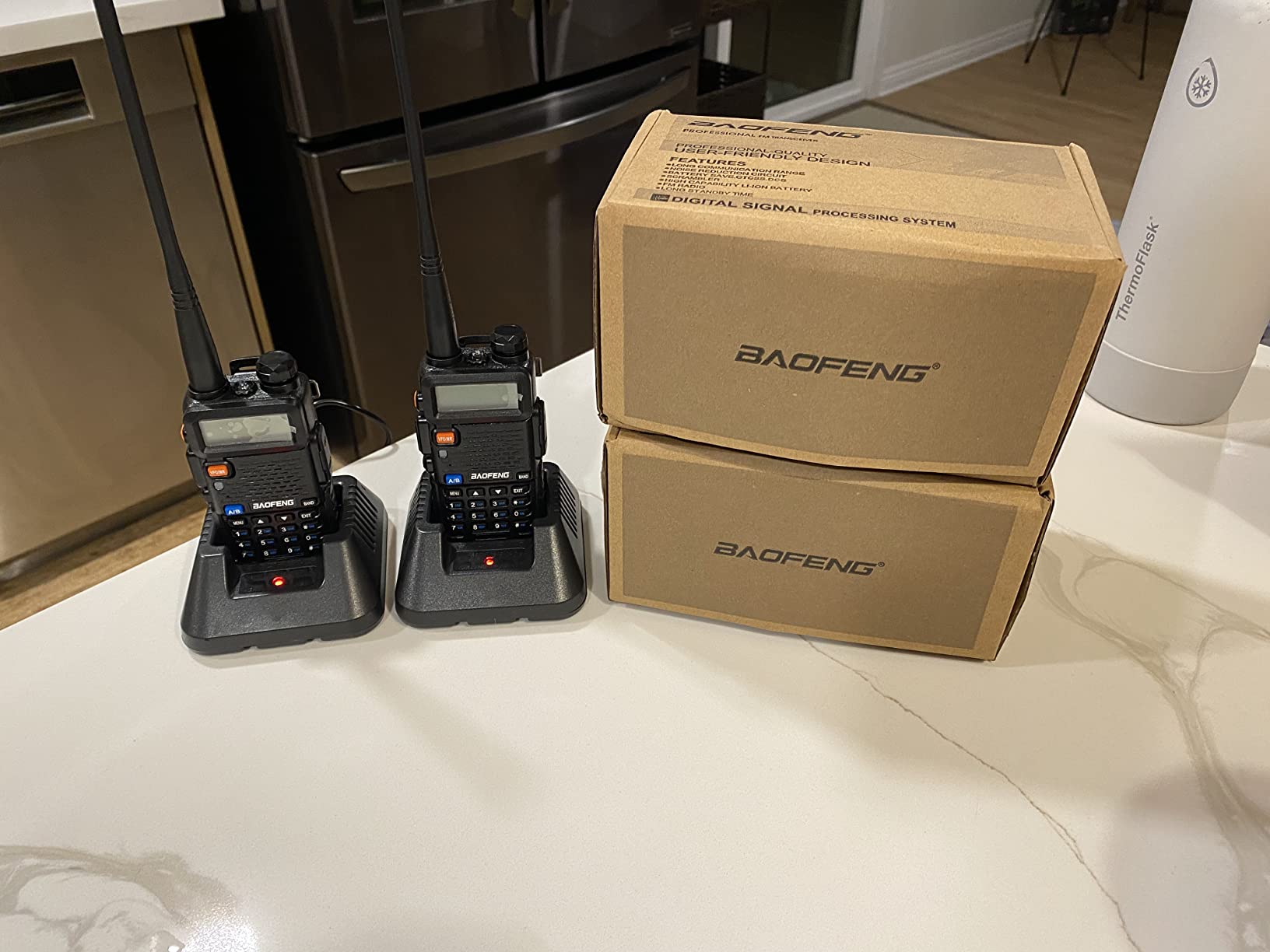 BAOFENG UV-5R Ham Radio Dual Band VHF UHF Rechargeable Walkie Talkies with Earpiece AR-771 Full Kit, 2 Pack customer photo 2