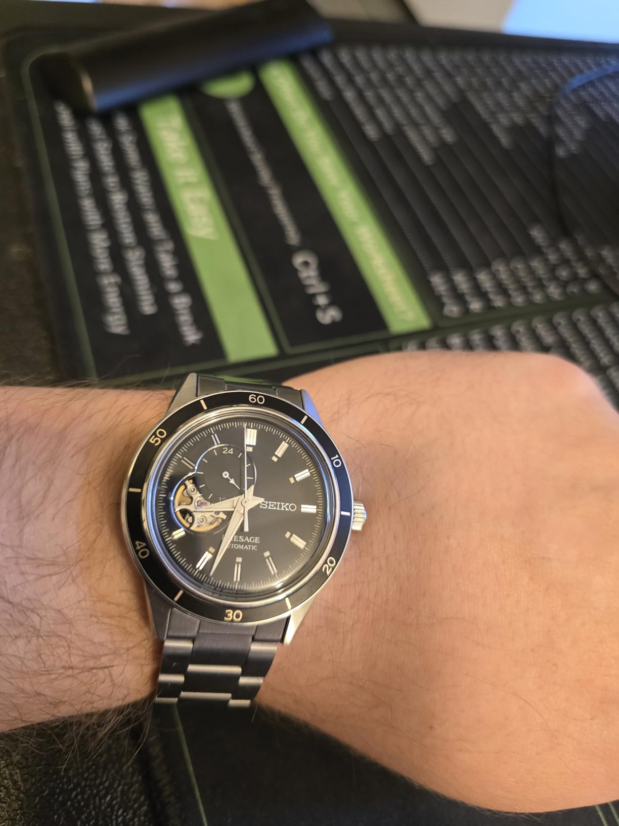SEIKO SSA425 Automatic Watch for Men - Presage Collection - Black Open-Aperture Dial with Vintage 1960s Watch Inspiration - 50M Water Resistant customer photo 2