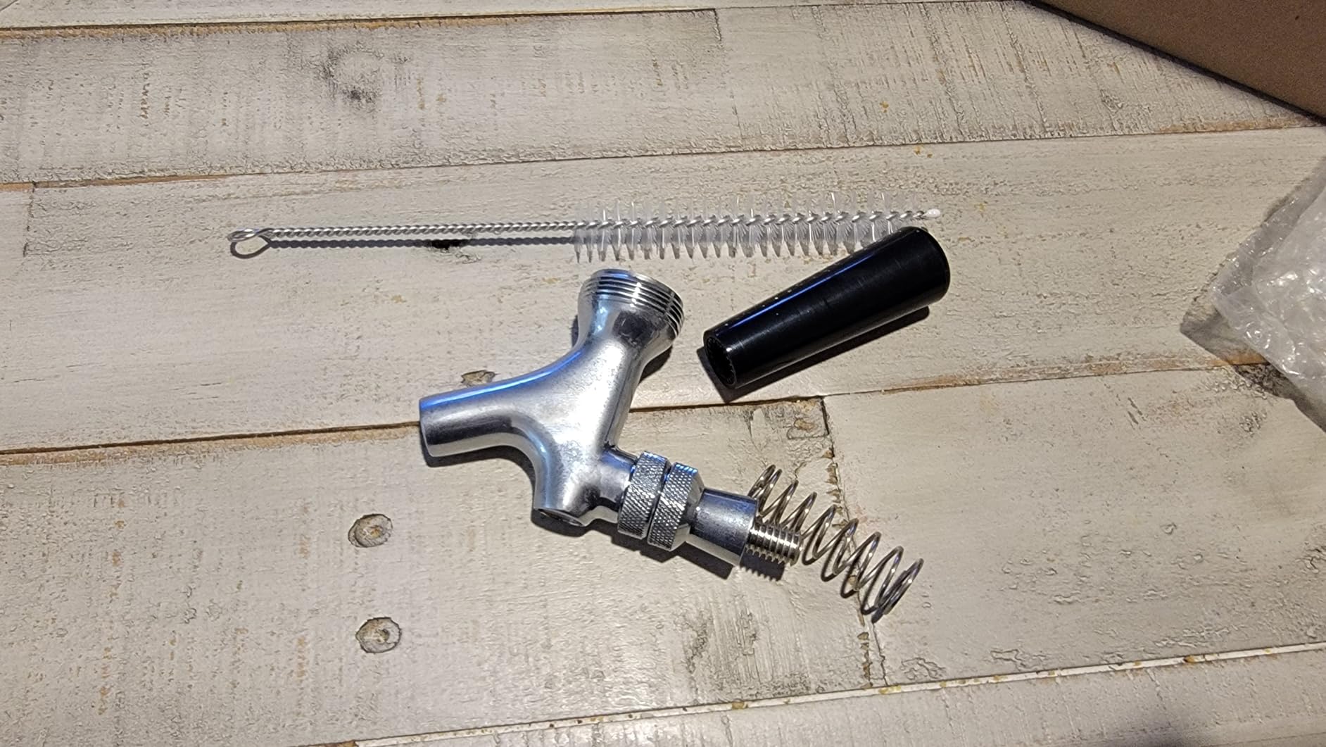 Kegerator Tower Double Tap Beer Tower Dual Faucet Beer Tower Stainless Steel 3'' Flange Beer Tower Dispenser Beer Tap Kegerator Parts with Pre-Assembled Tubing and Self-Closing Springs customer photo 1
