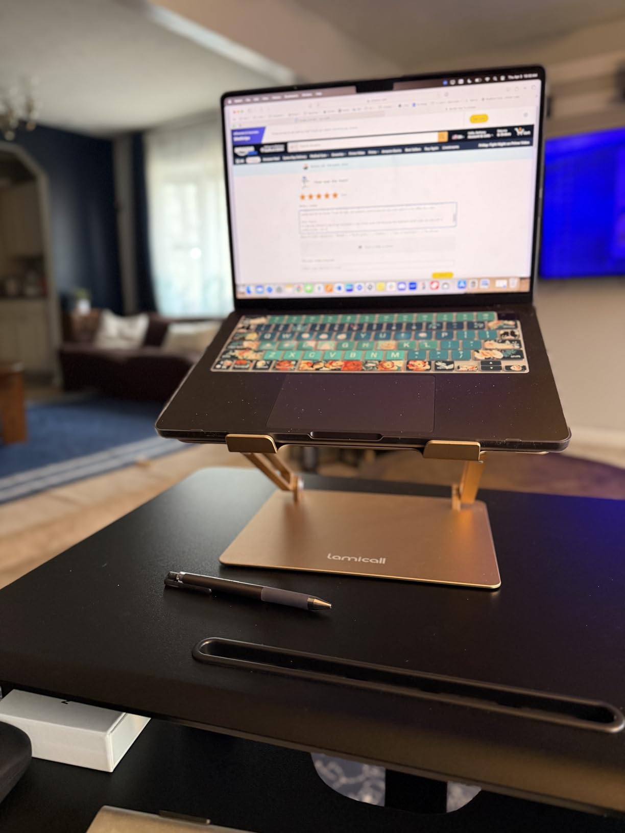 BONTEC Mobile Standing Desk with Keyboard Tray, Mobile Podium, Rolling Laptop Sit Stand Desk on Wheels, Adjustable Height Desk Up to 33lbs, Portable Computer Workstation Cart customer photo 1
