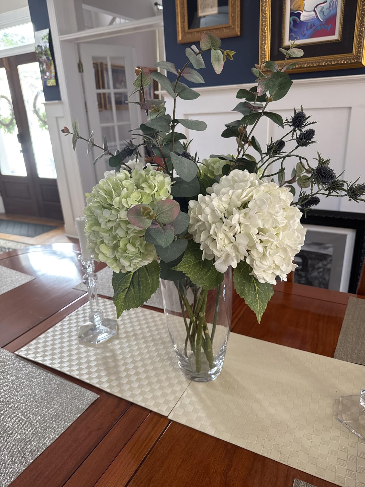 3 PCS Magenta Hydrangea Real Touch Artificial Flowers 21