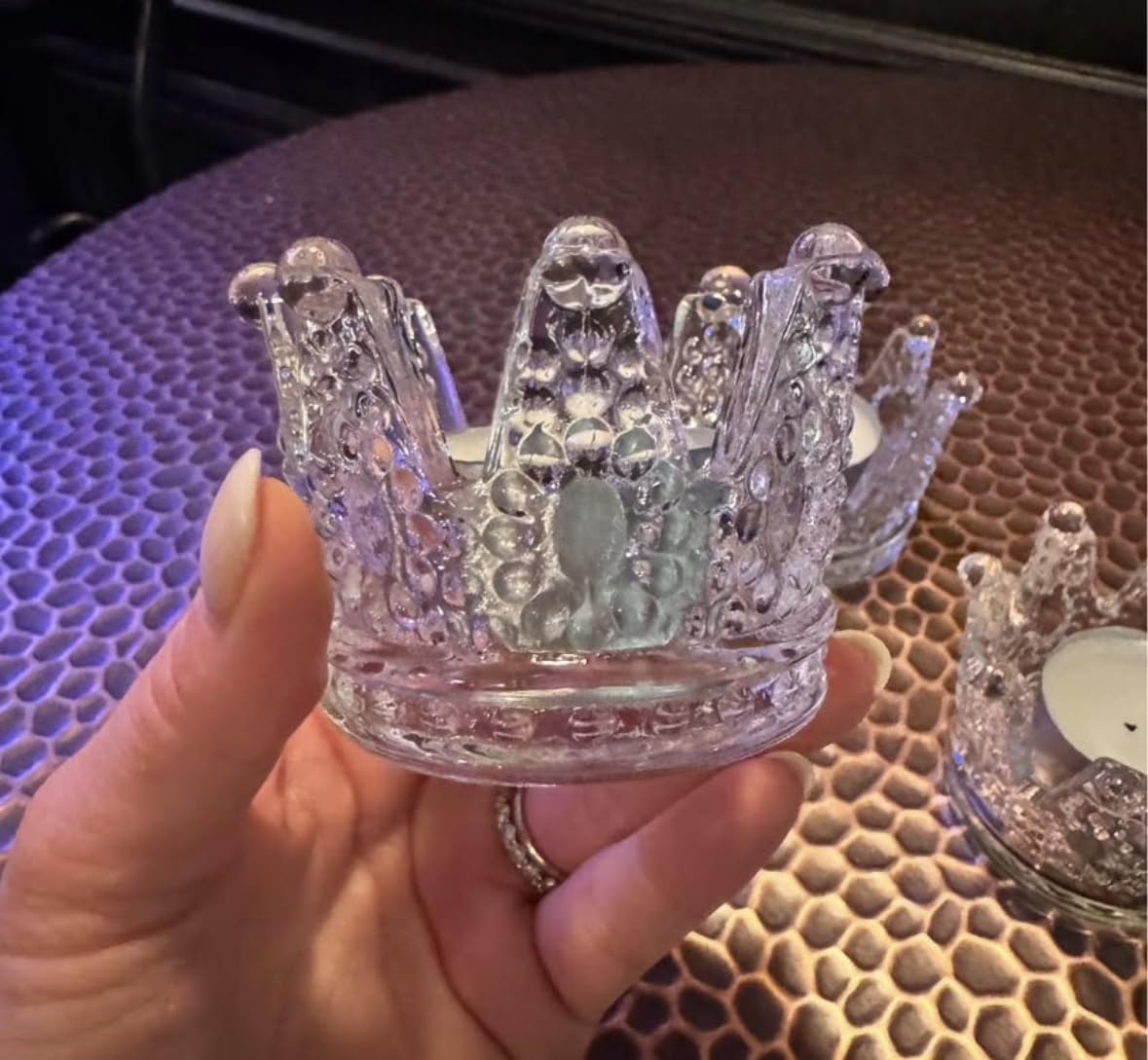 SOUJOY 18 Pack Tealight Candle Holder, Glass Crown Candle Holder, Crystal Votive Candle Stand for Dining Table Centerpiece Home Decor Wedding Party customer photo 1