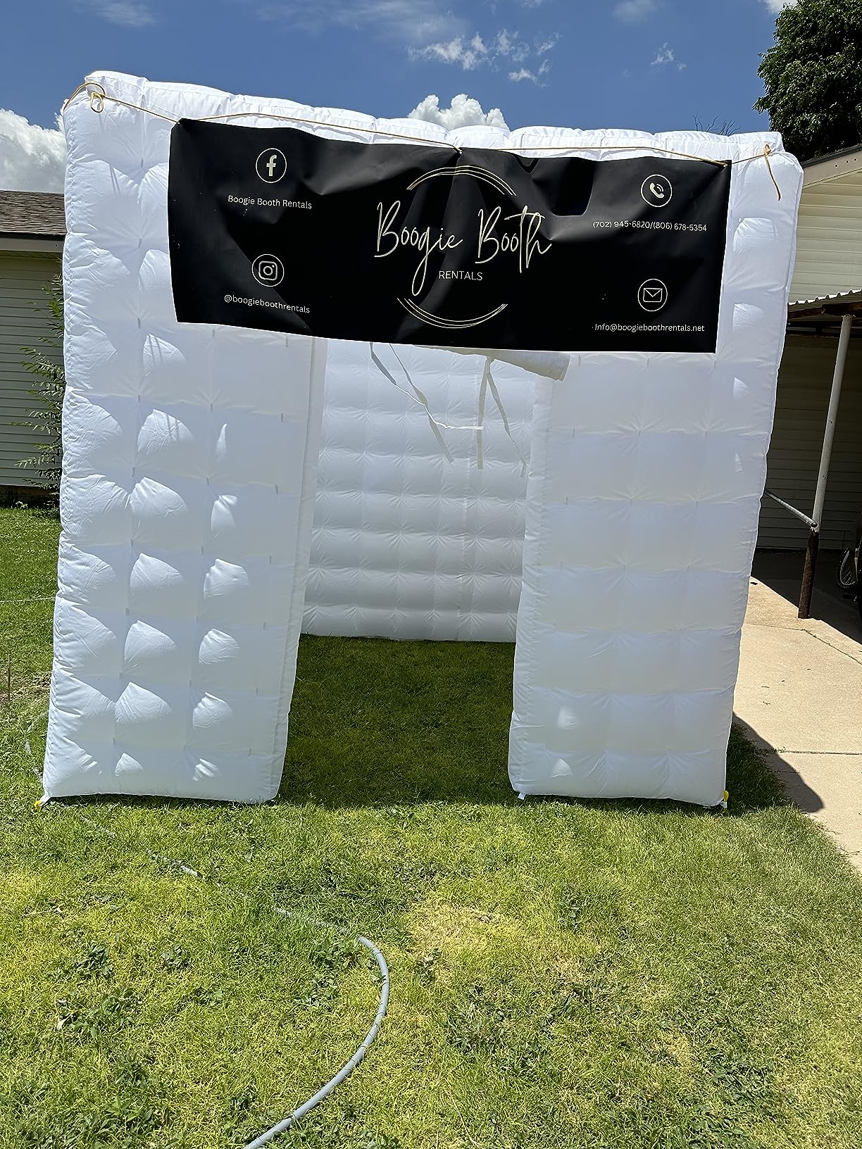 Inflatable Photo Booth 2 Doors,Xmaybang Large Inflatable Tent (9.2 X 9.2 Ft) with Led Lights,Use in Advertising, Bars, Events, Trade Shows, Photo Booth Companies customer photo 2