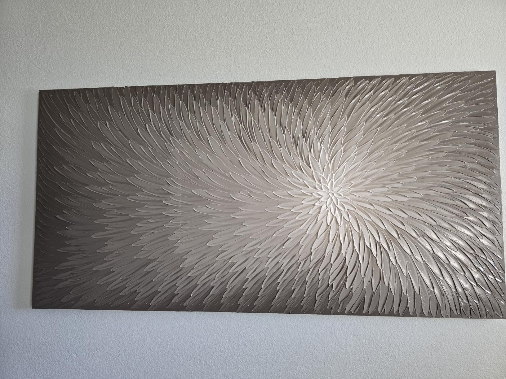 AMEI Art,30x60 Inch Abstract Flower Textured Oil Paintings 3D Hand-Painted Dark Grey white Wall Art Wrapped Canvas Oil Painting Wood Inside Framed Ready to Hang customer photo 1