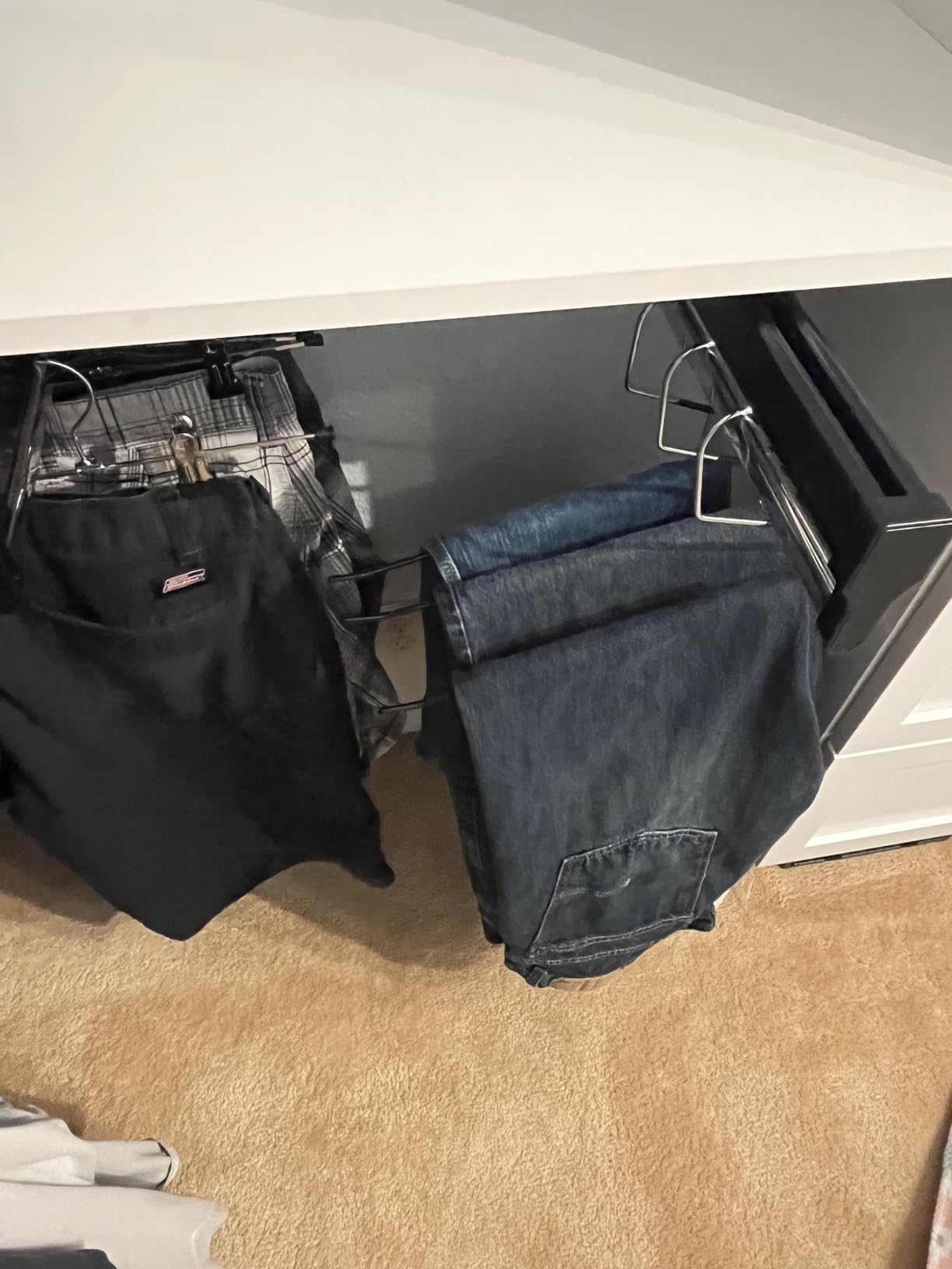 Valet Rod for Closet Pull Out, Adjustable Heavy Duty Steel Clothes Storage Hanger Rack Bar for Pants Coats (292mm/11.5inch) customer photo 2
