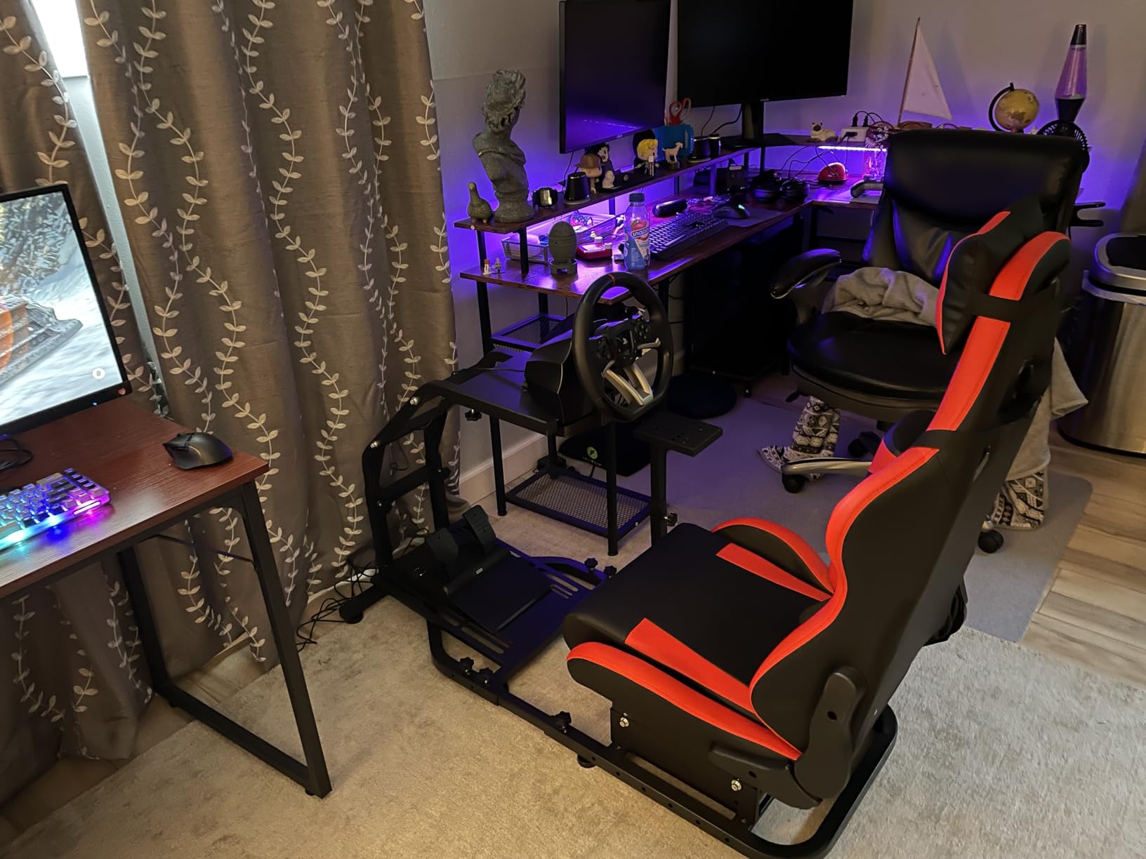 Dardoo G29 Adjustable Gaming Sim Cockpit With Red Seat Fit for Logitech G920 G923, for Thrustmaster T300 Racing Steering Wheel Stand, Not Including Steering Wheel Pedal and Handbrake customer photo 1