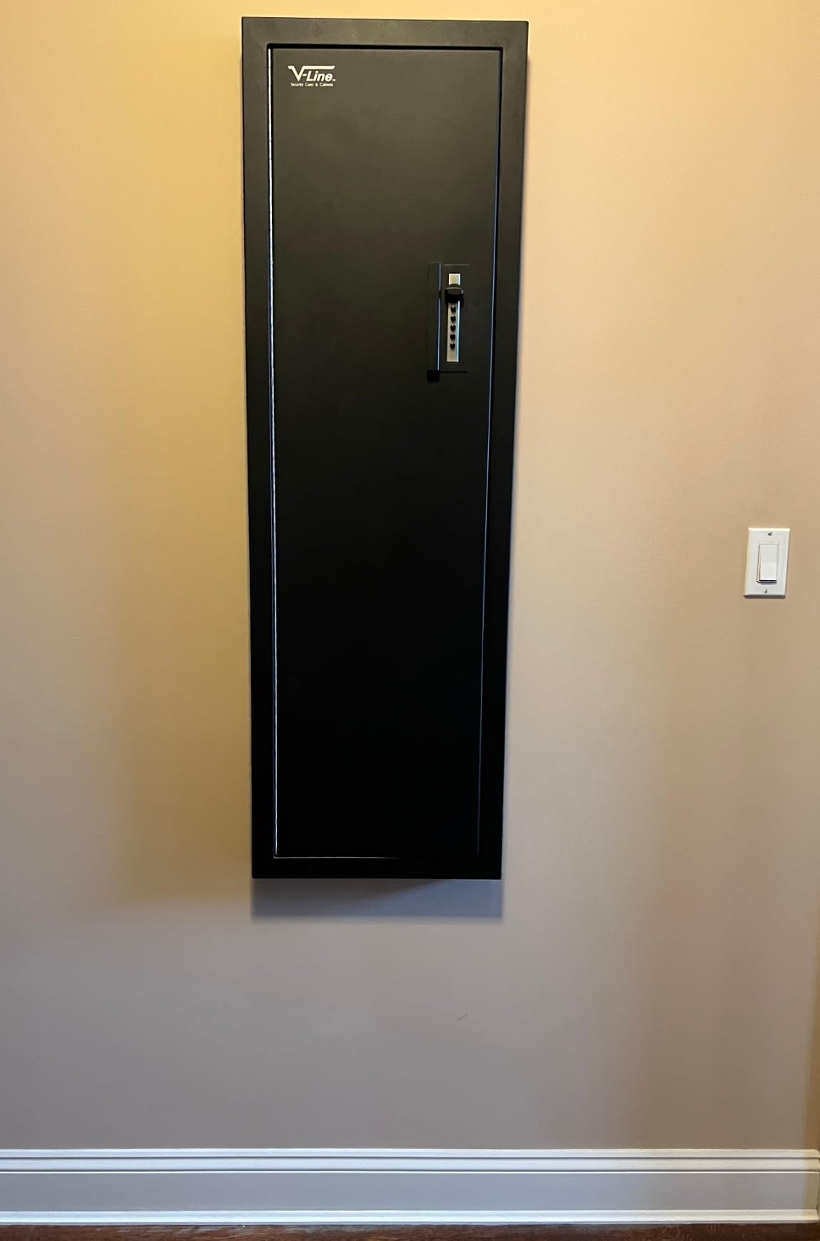 Tactical Closet Vault Flat Black in Wall Gun Safe and Tactical Gear Safe - This Safe Provides Security for Firearms, Simplex Lock - Fits Between Wall Studs- Ideal for Home or Office customer photo 1