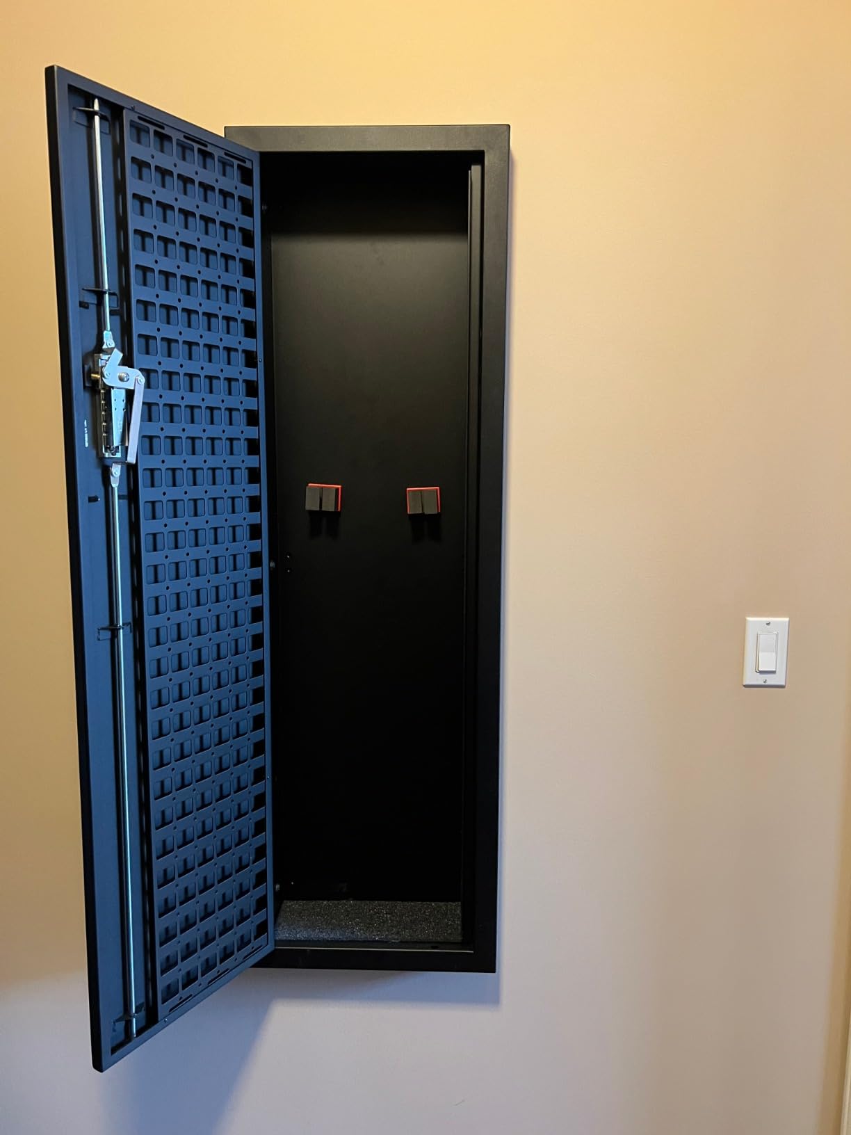 Tactical Closet Vault Flat Black in Wall Gun Safe and Tactical Gear Safe - This Safe Provides Security for Firearms, Simplex Lock - Fits Between Wall Studs- Ideal for Home or Office customer photo 2