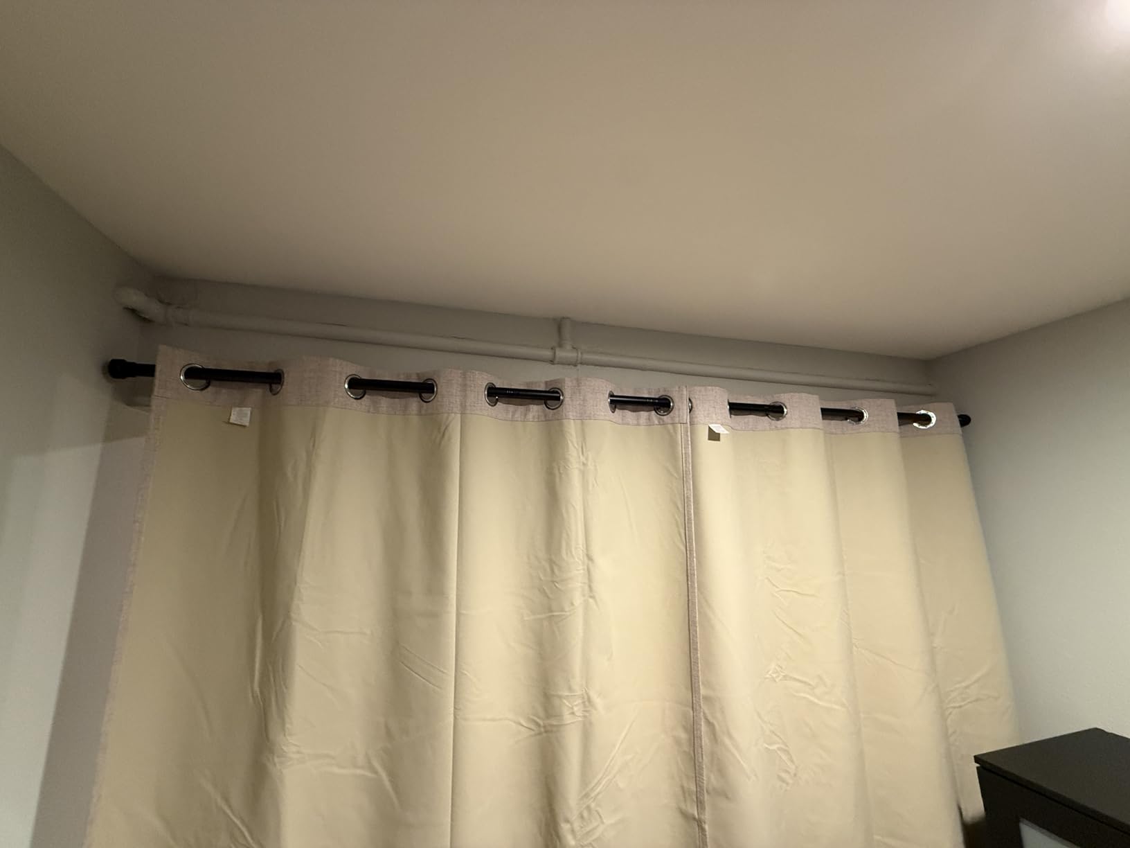 MIULEE Blackout Curtains for Bedroom Linen Texture Solid Thermal Insulated Natural Khaki Grommet Room Darkening Curtains & Drapes Luxury Decor for Living Room Nursery 52 x 84 Inch (2 Panels) customer photo 1
