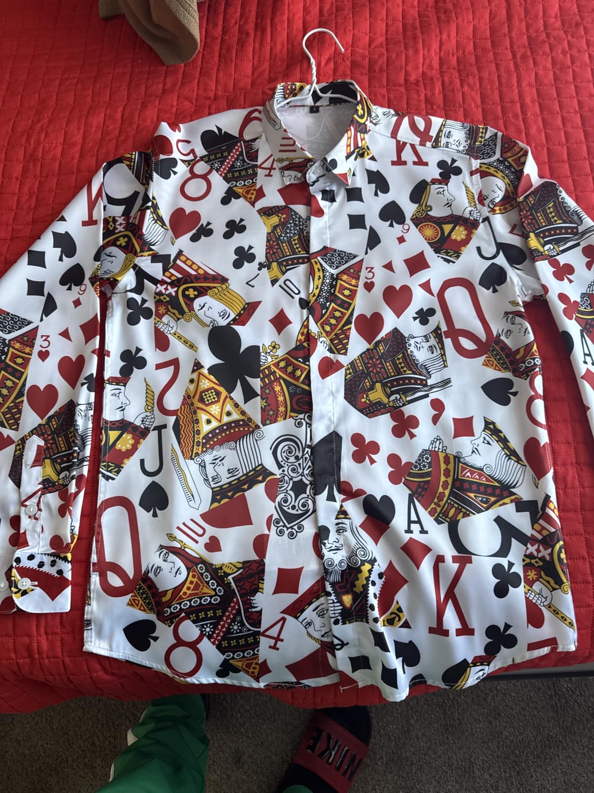 Mens Luxury Brand Printed Silk Like Satin Button Down Dress Shirt for Party Prom Long Sleeve Slim Fit Floral Nightclub Shirt customer photo 2