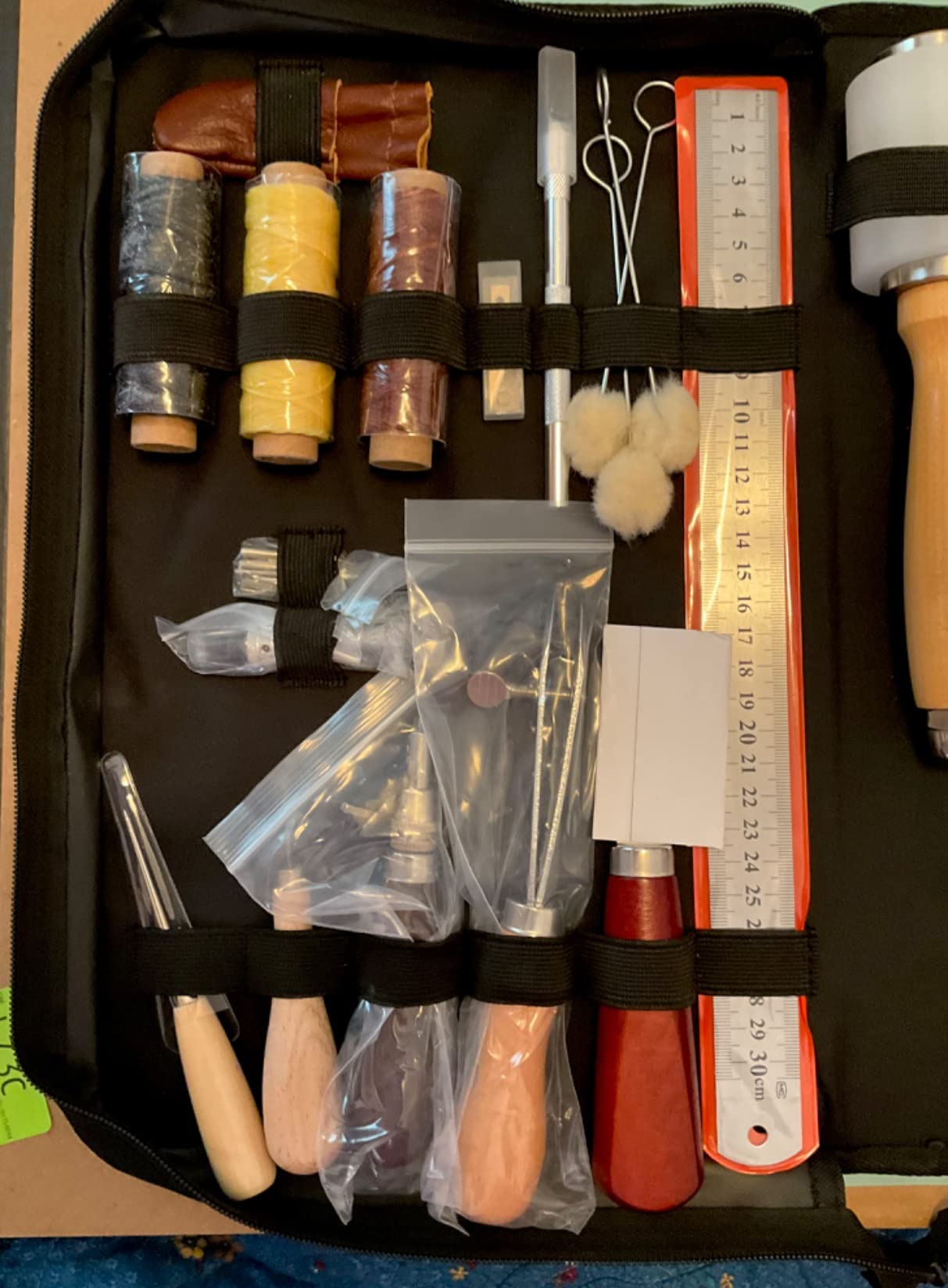 FifthQuarter Leather Tooling Kit: 458 Pcs Essential Leather Working Tools and Supplies for Starter with Guide Craft Tool Kits with Organizer for Stamping | Cutting | Stitching | Carving customer photo 1