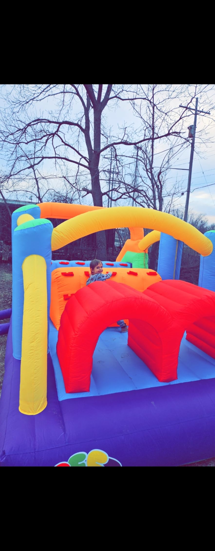 BESTPARTY Inflatable Obstacle Course Bounce House Castle with Large Slides Bounce Area and Obstacles Inflatable Bouncer House Jumper with Blower customer photo 2