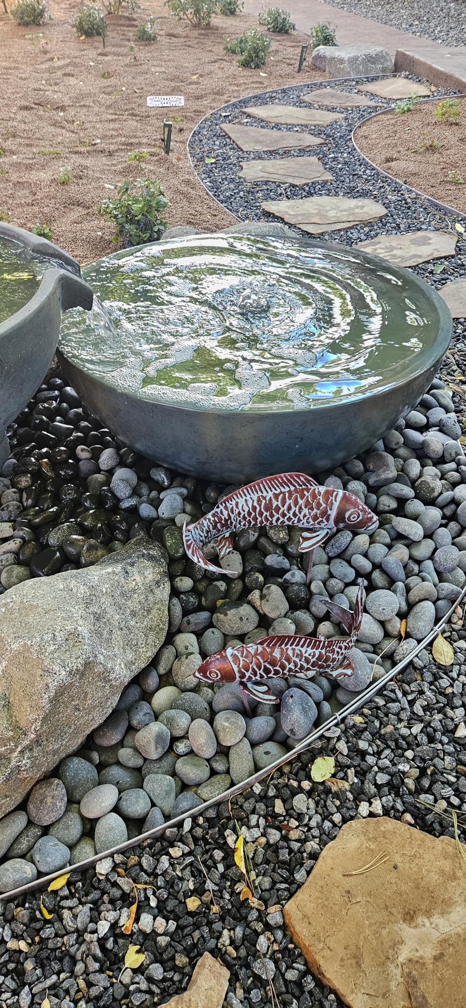 Garden Statues Koi Fish Decor for Outside,Antique Copper Garden Decor,Large Outdoor Koi Sculptures & Statues for Yard Patio Backyard Pond Decorations,Metal Fish Gifts for Mom Grandma,Set of 2 customer photo 1