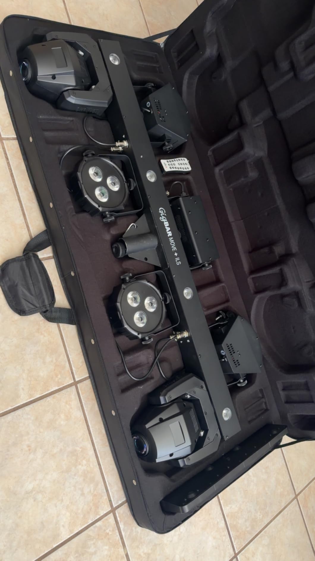 Chauvet DJ GigBAR Move + ILS 5-In-1 Lighting System | Moving Heads, Derbies, Washes, Laser & Strobe on One Bar | ILS Compatible | RF Remote, Tripod & Carry Bags Included customer photo 1